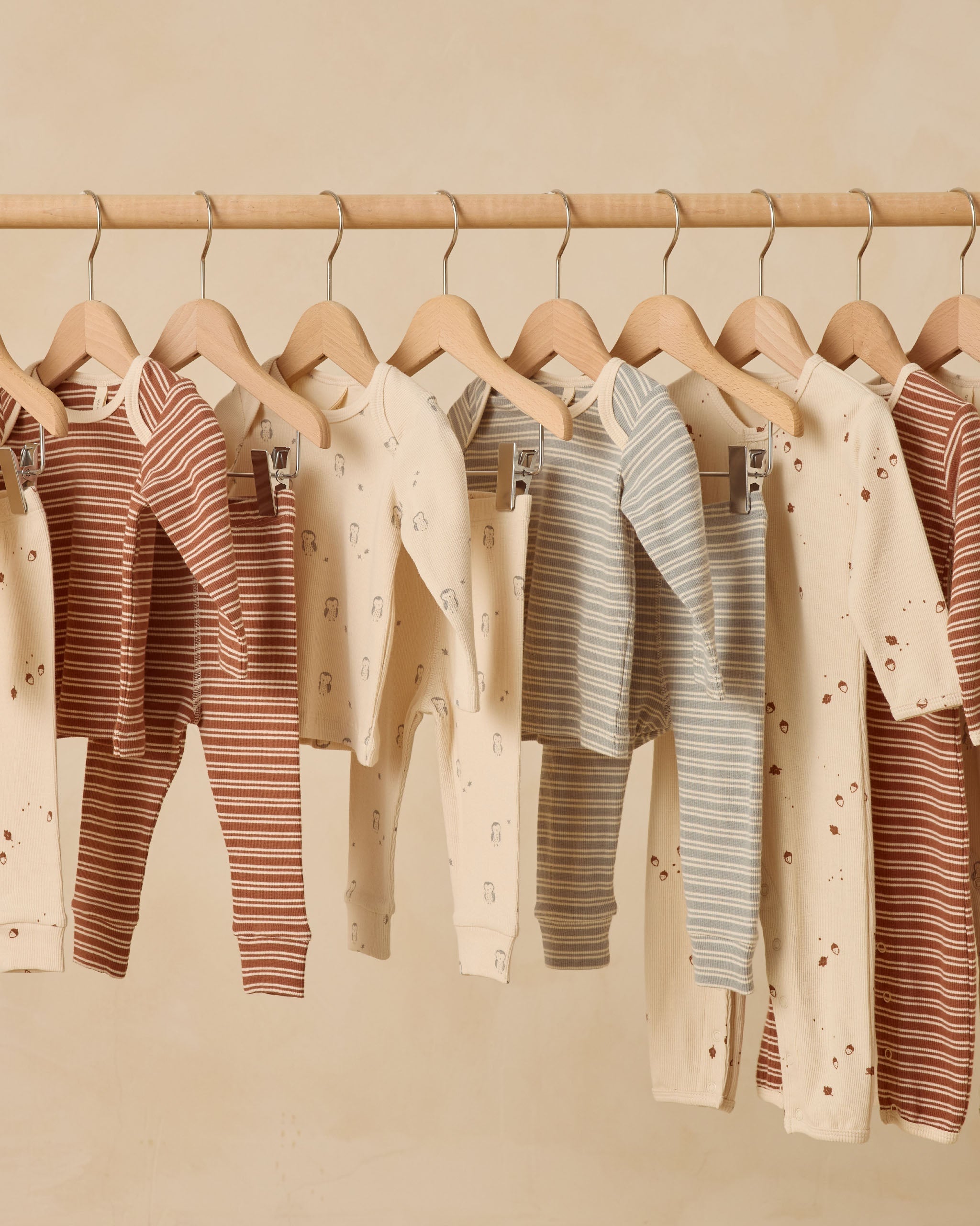 Ribbed Tee + Legging Set || Steel Blue Micro Stripe