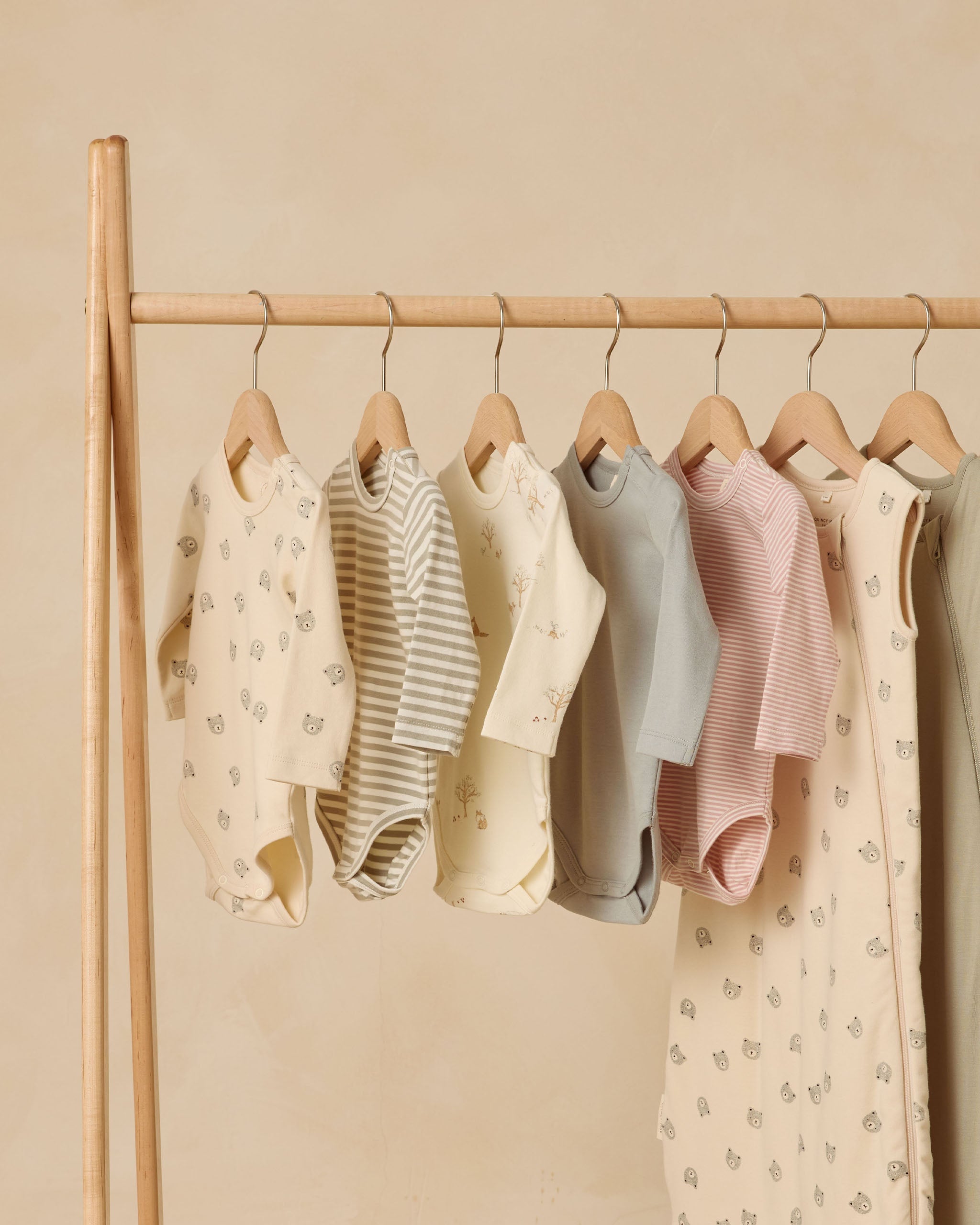 Jersey Bodysuit, 2 Pack || French Garden, Rose Micro Stripe