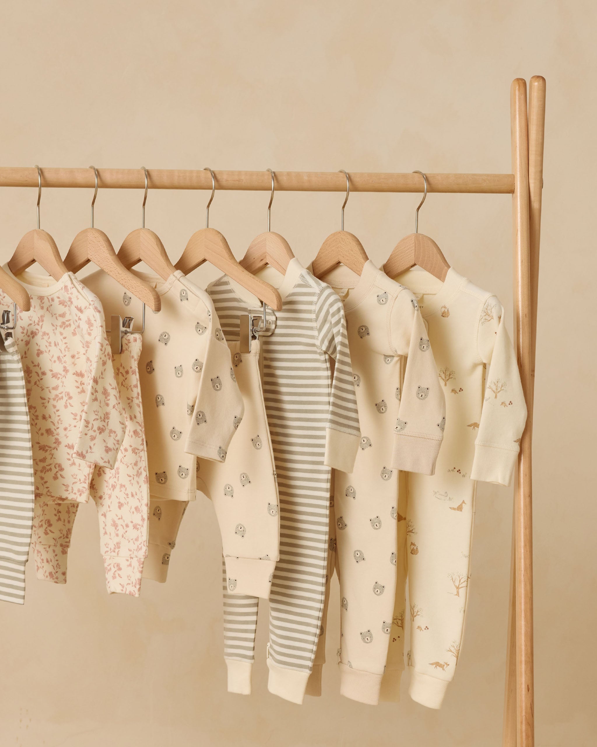 Zip Long Sleeve Sleeper || Fern Stripe