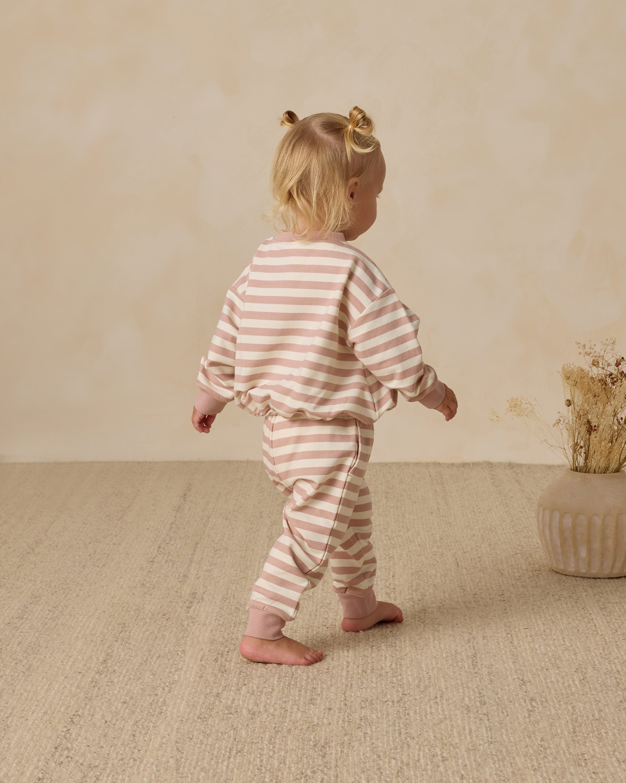 Relaxed Sweatshirt || Pink Stripe