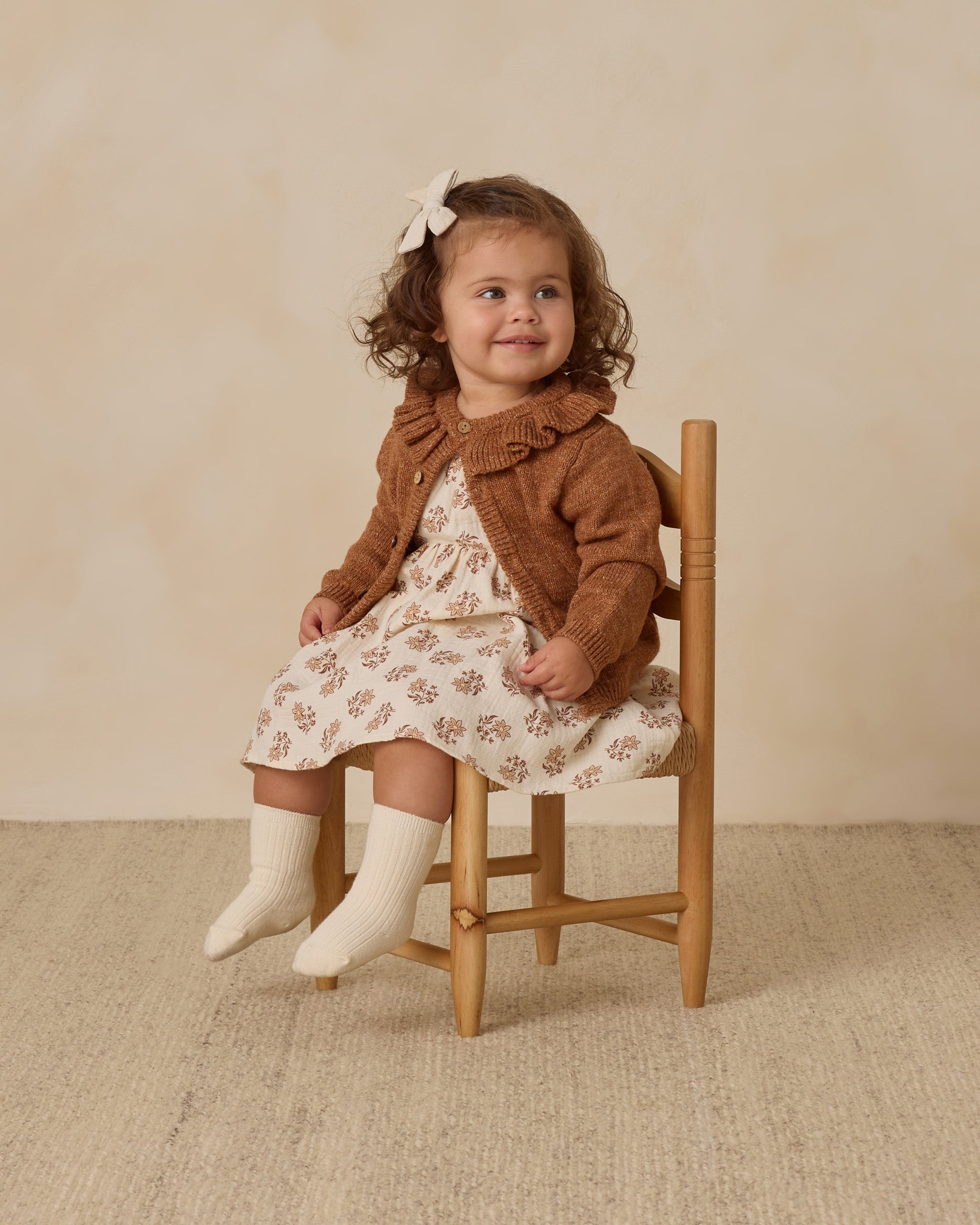 Ruffle Collar Cardigan || Heathered Cedar