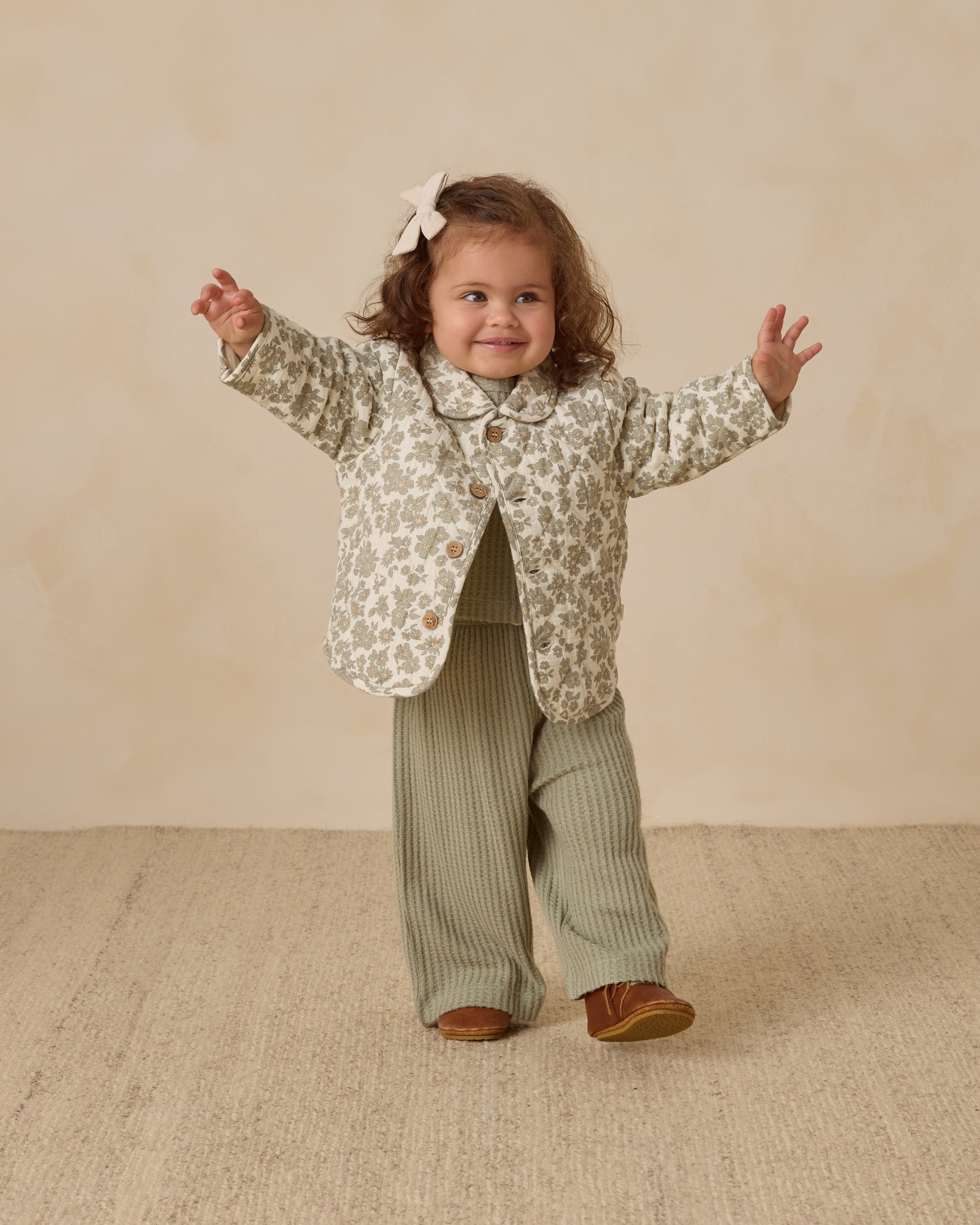 Quilted Jacket || Green Floral