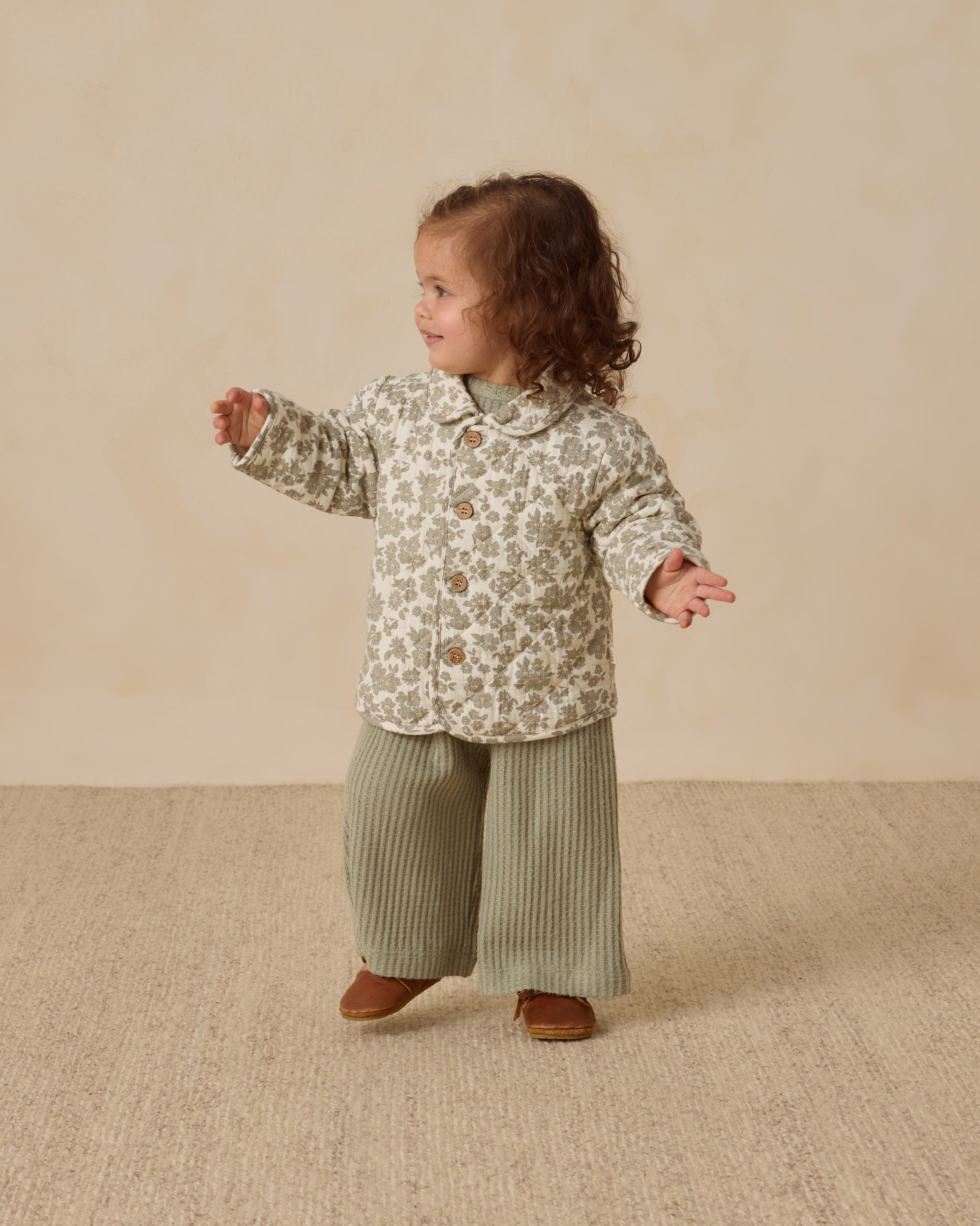 Quilted Jacket || Green Floral