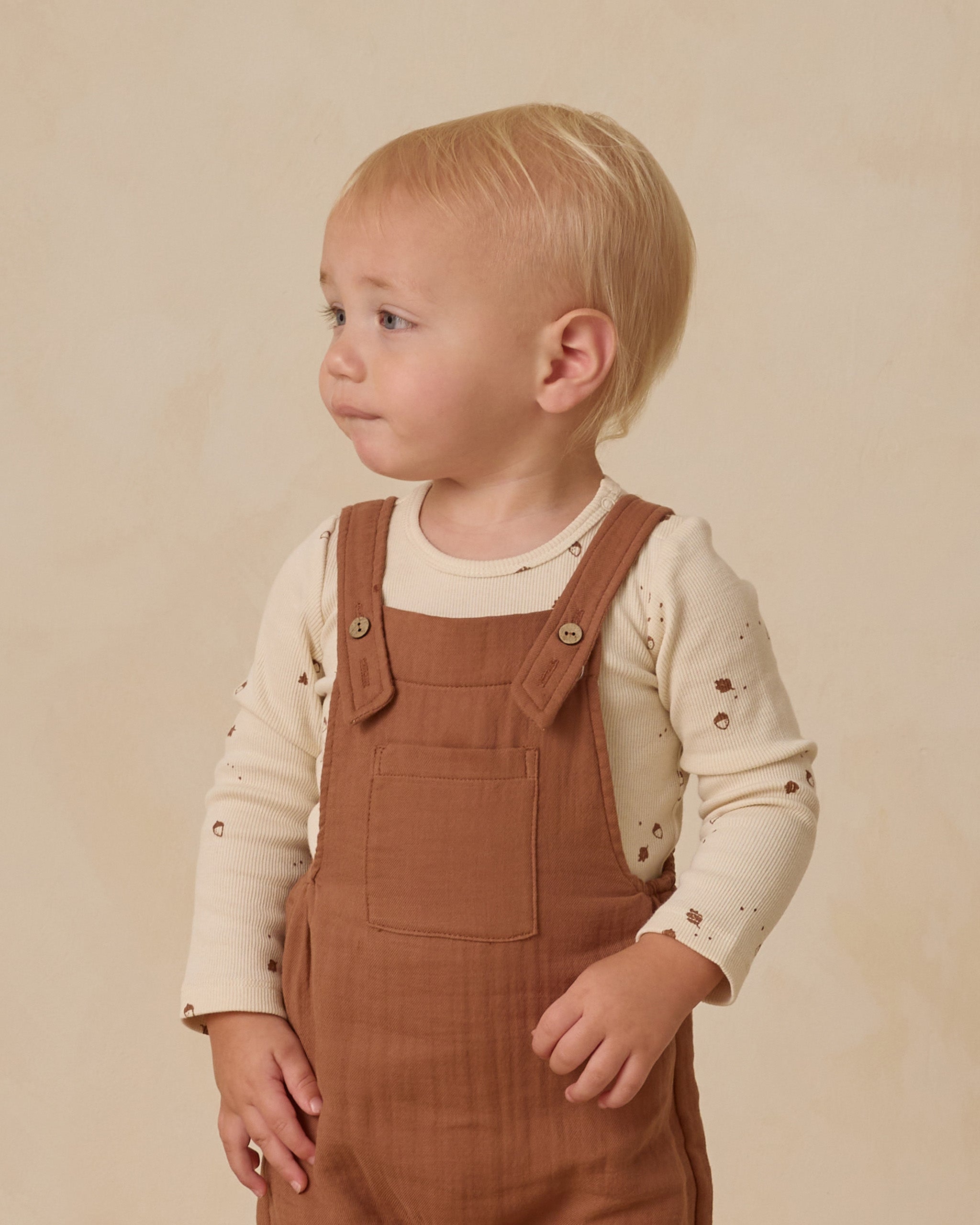 Ribbed Bodysuit, 2 Pack || Cedar Micro Stripe, Acorns