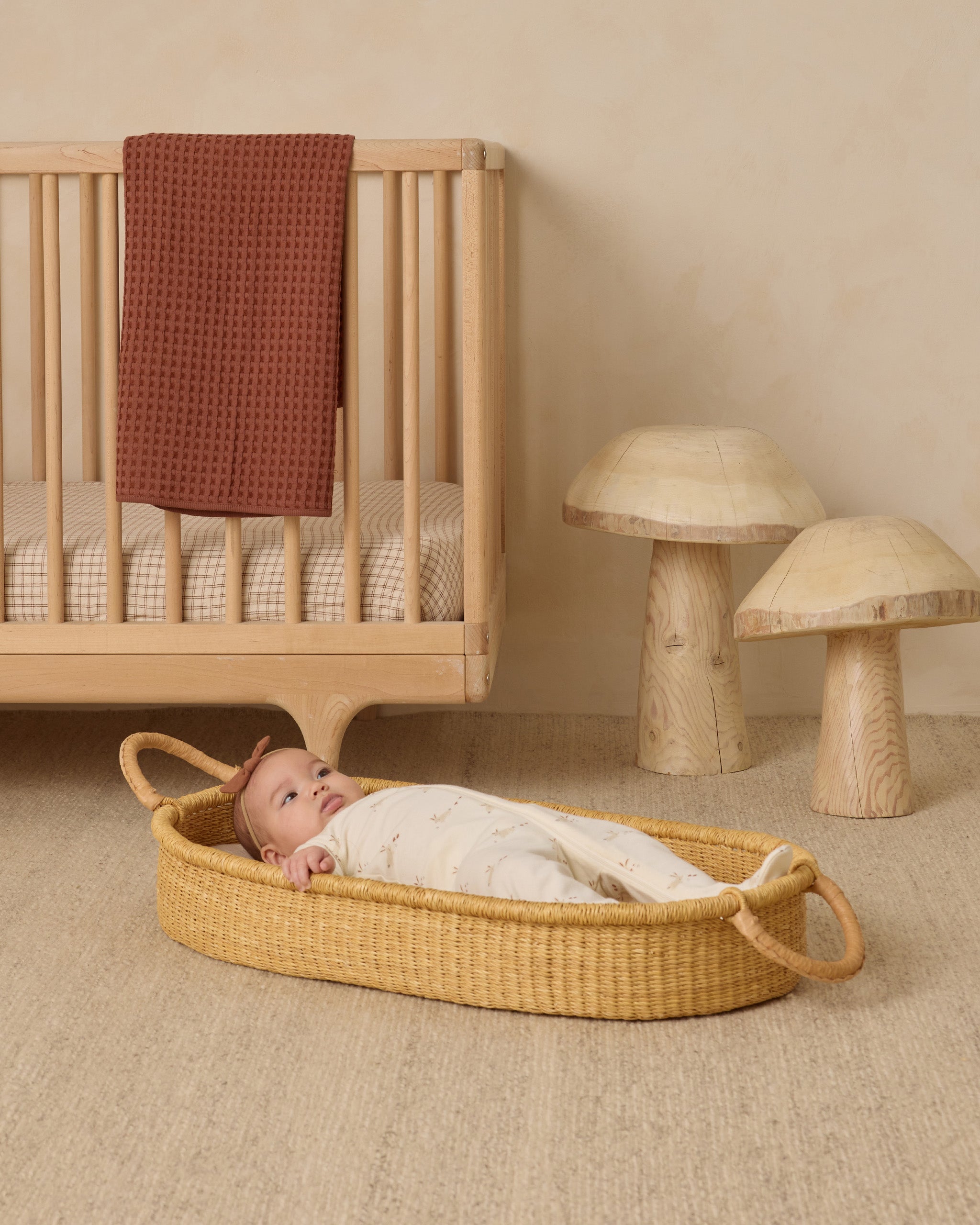 Woven Crib Sheet || Cedar Check