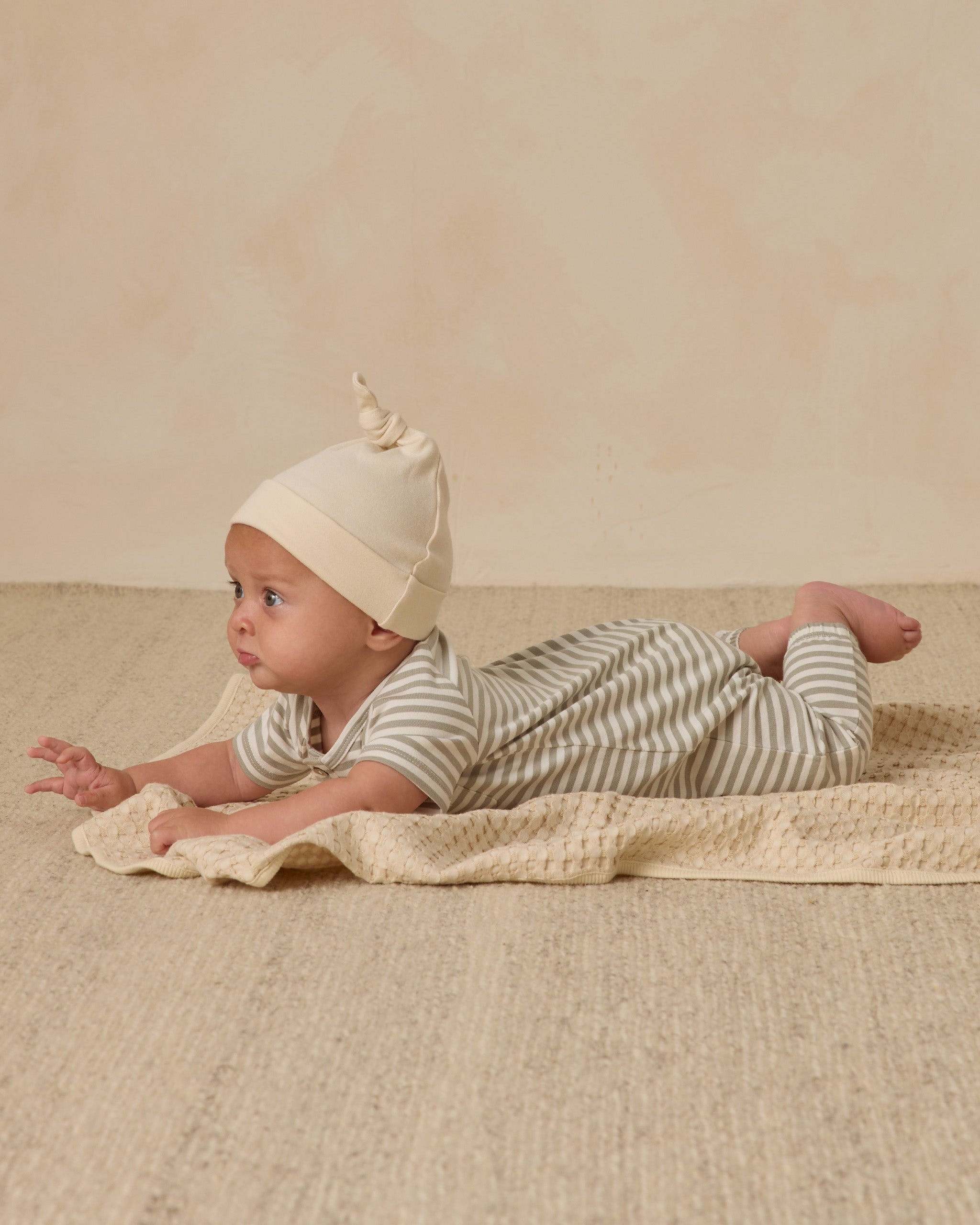 Short Sleeve Jumpsuit || Fern Stripe