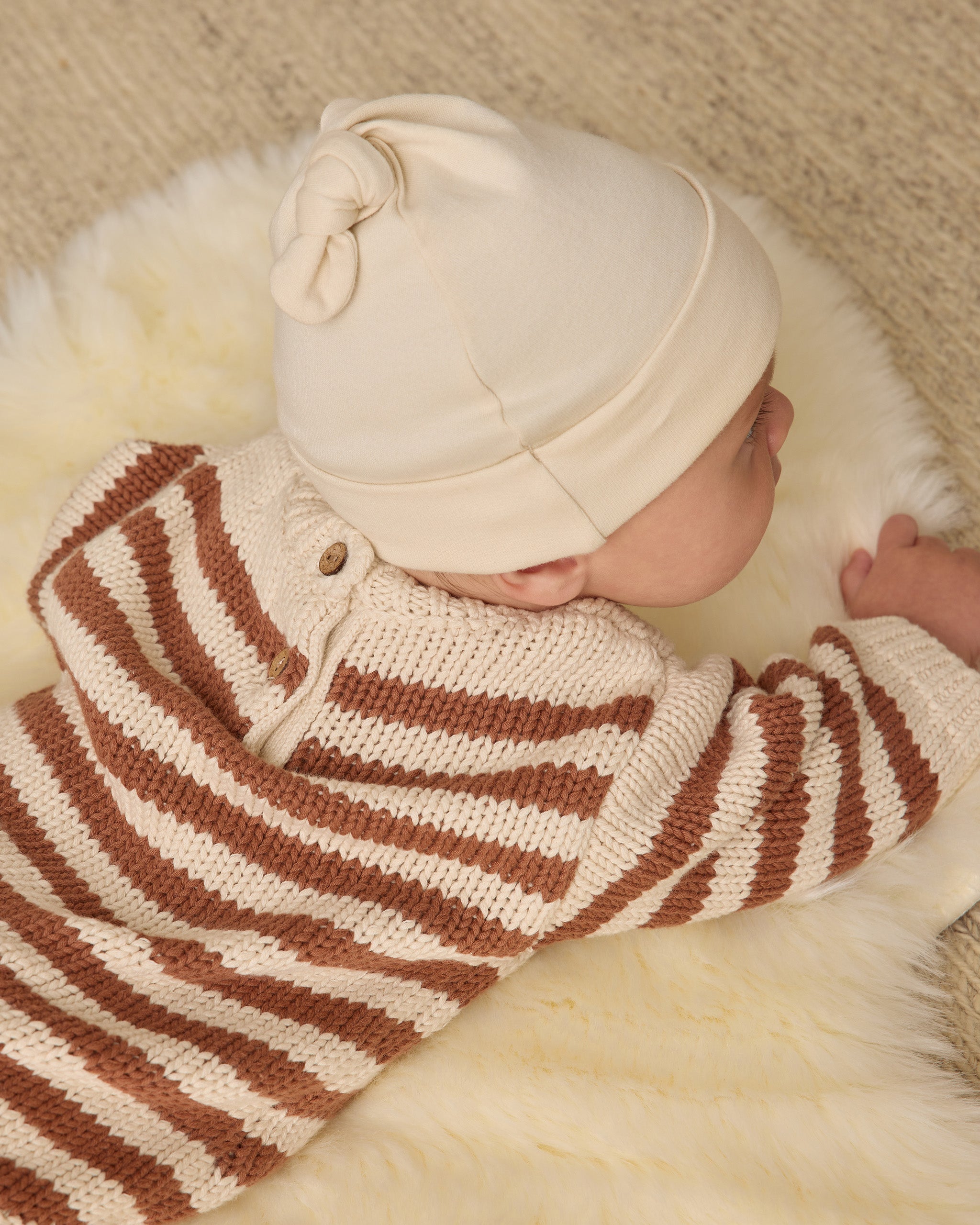 Knotted Baby Hat || Natural