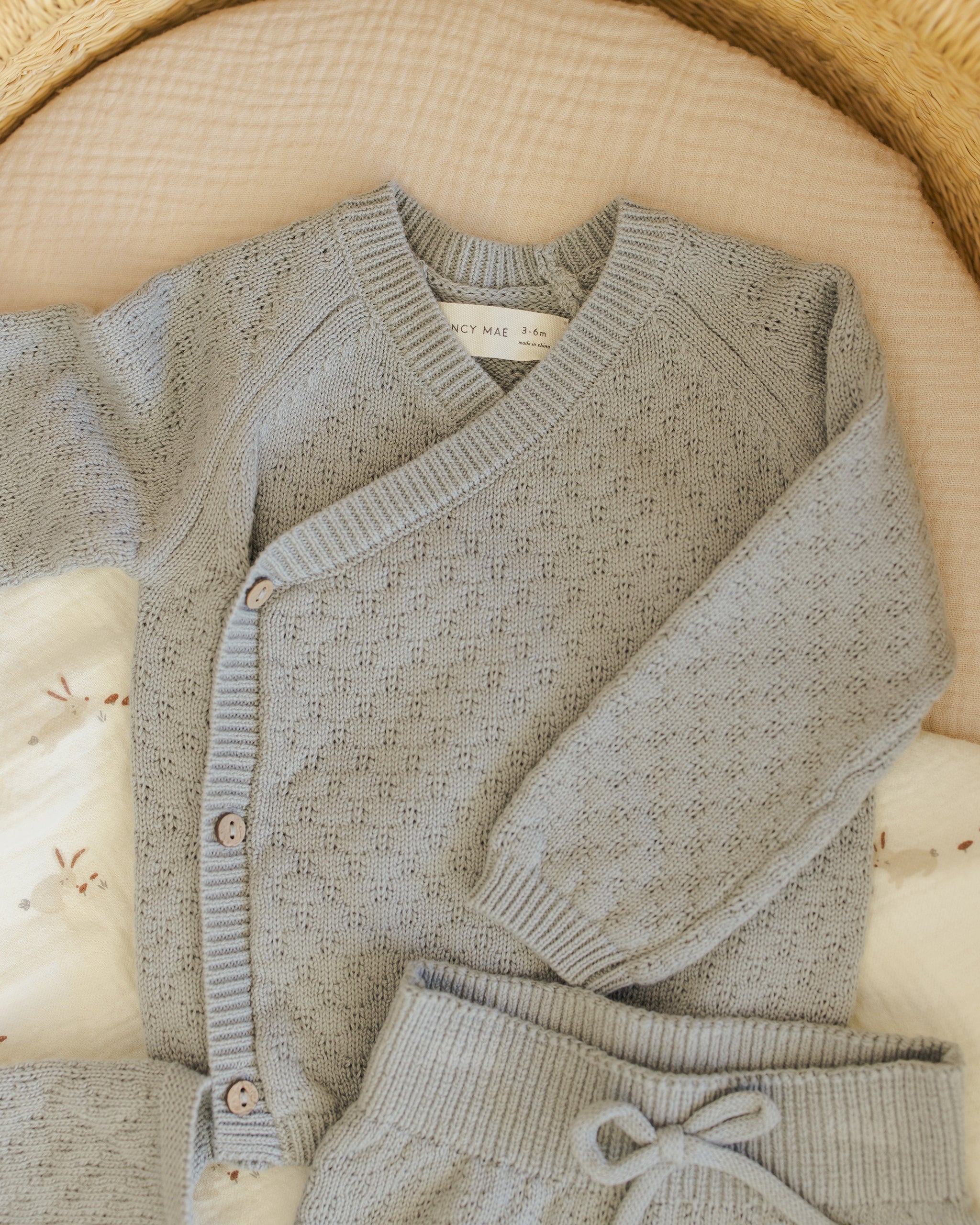 Knit Wrap Top + Pant Set || Steel Blue