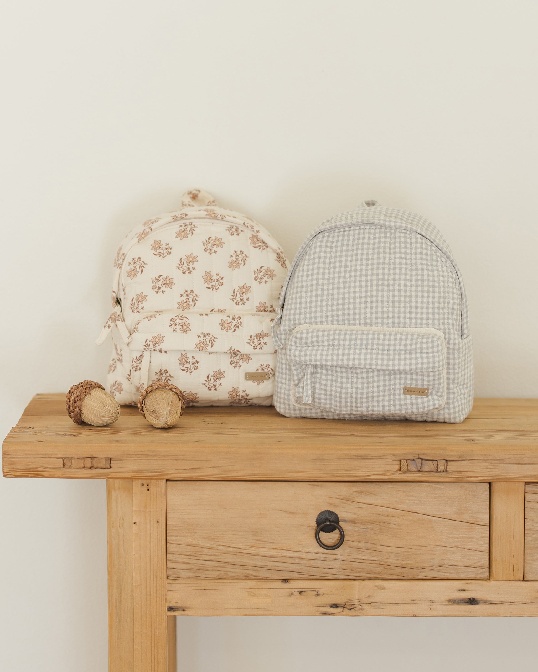 Mini Backpack || Blue Gingham