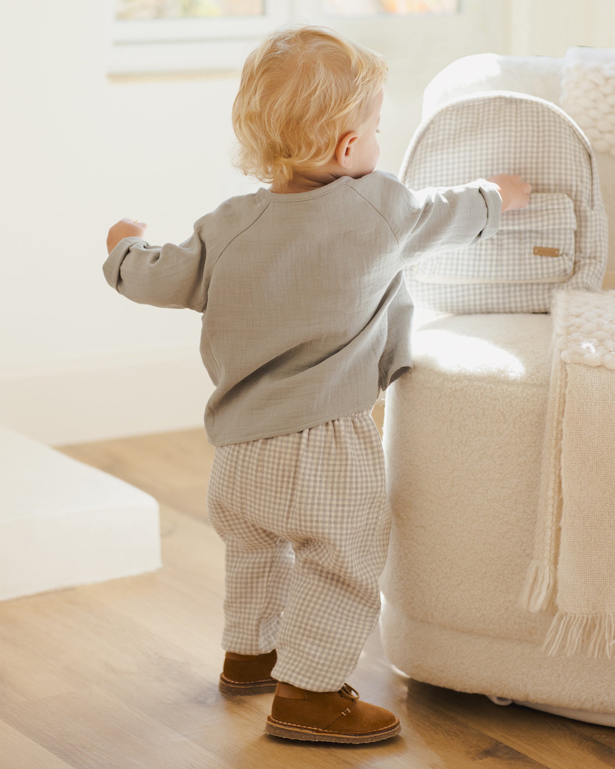 Mini Backpack || Blue Gingham