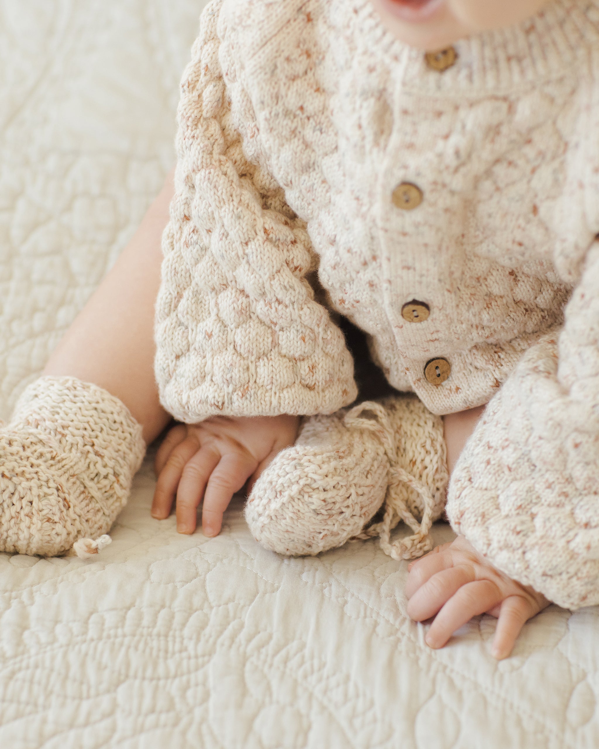 Bubble Knit Cardigan || Natural Confetti