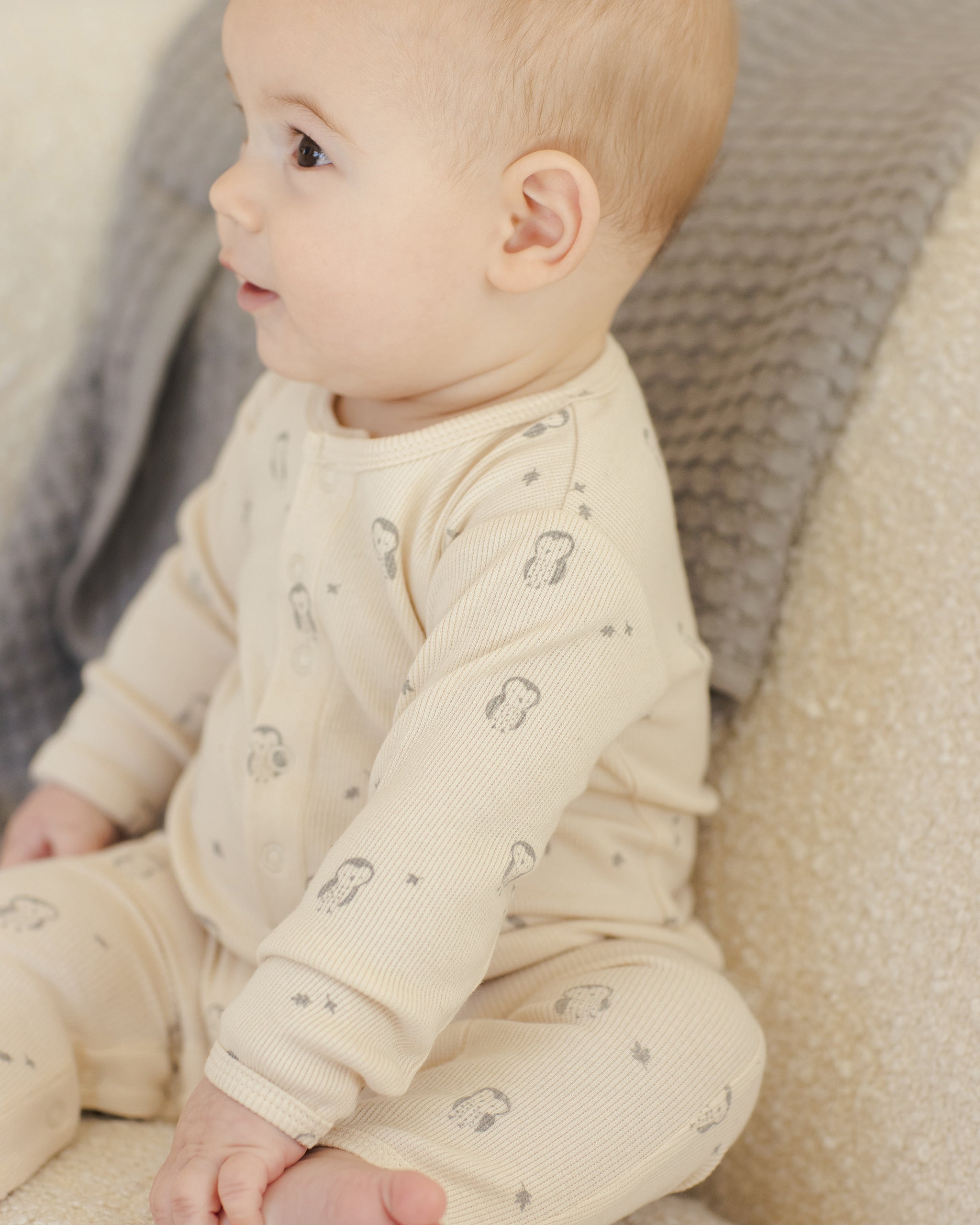 Ribbed Baby Jumpsuit || Owls