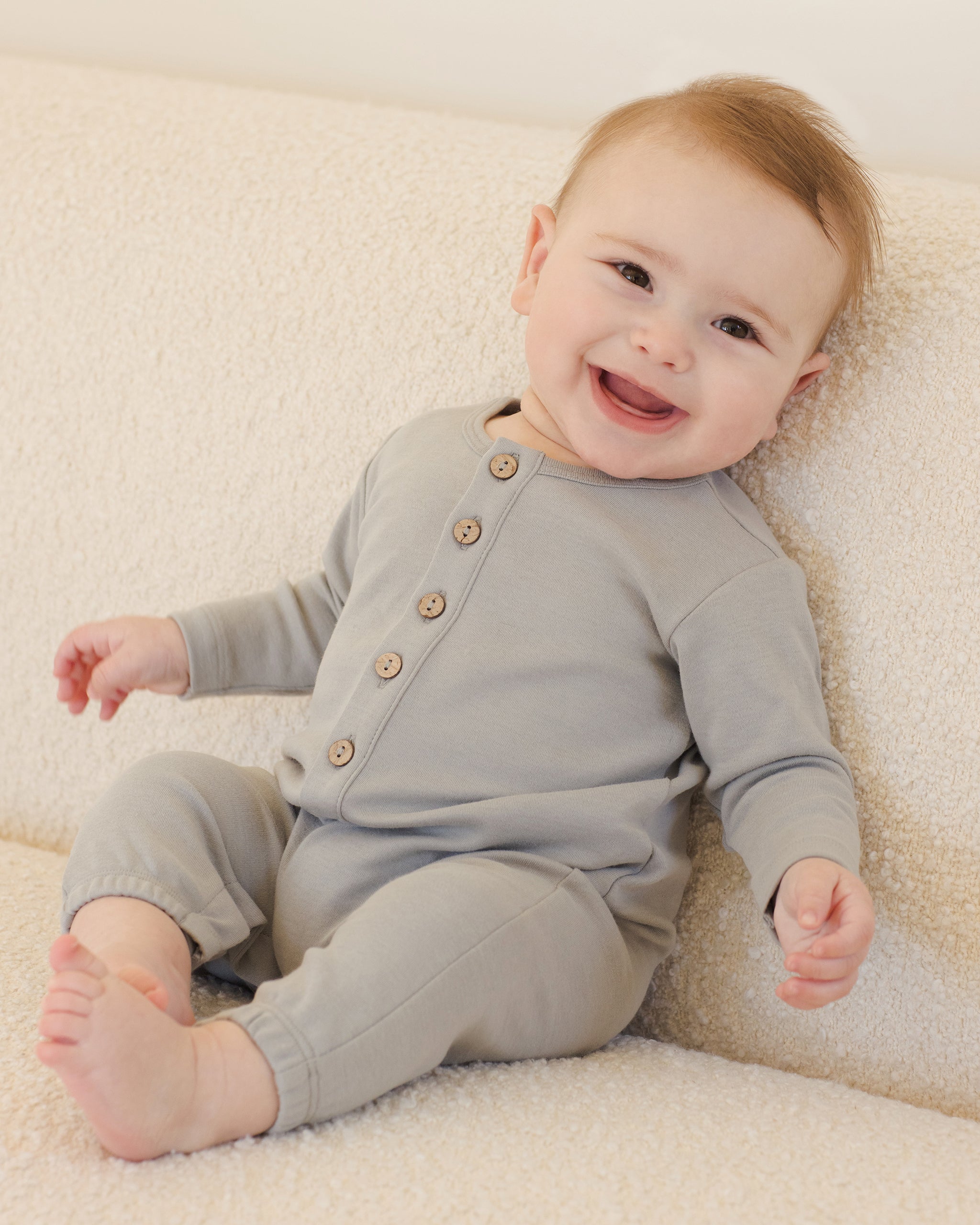 Long Sleeve Jumpsuit || Steel Blue