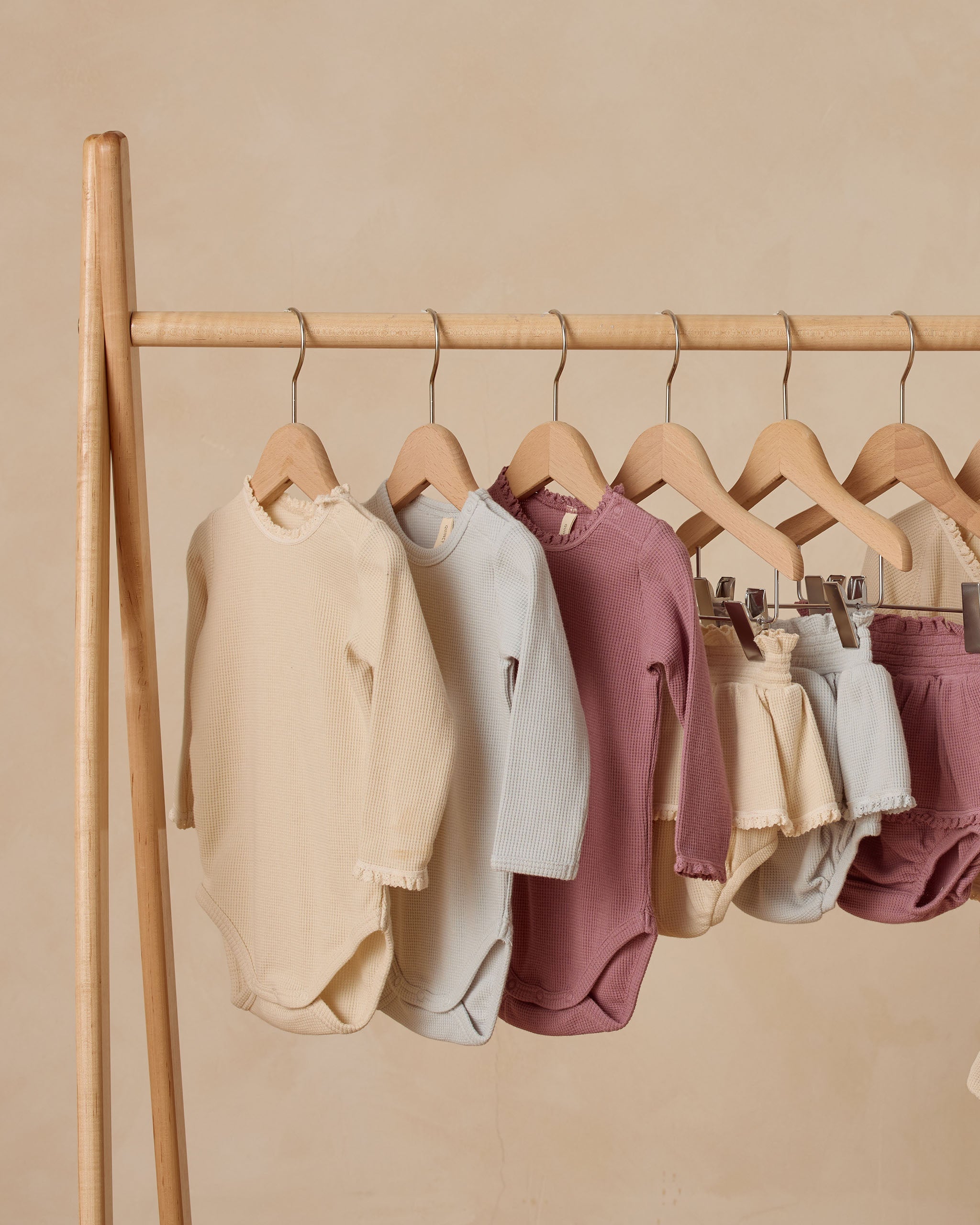 Waffle Long Sleeve Bodysuit || Mulberry