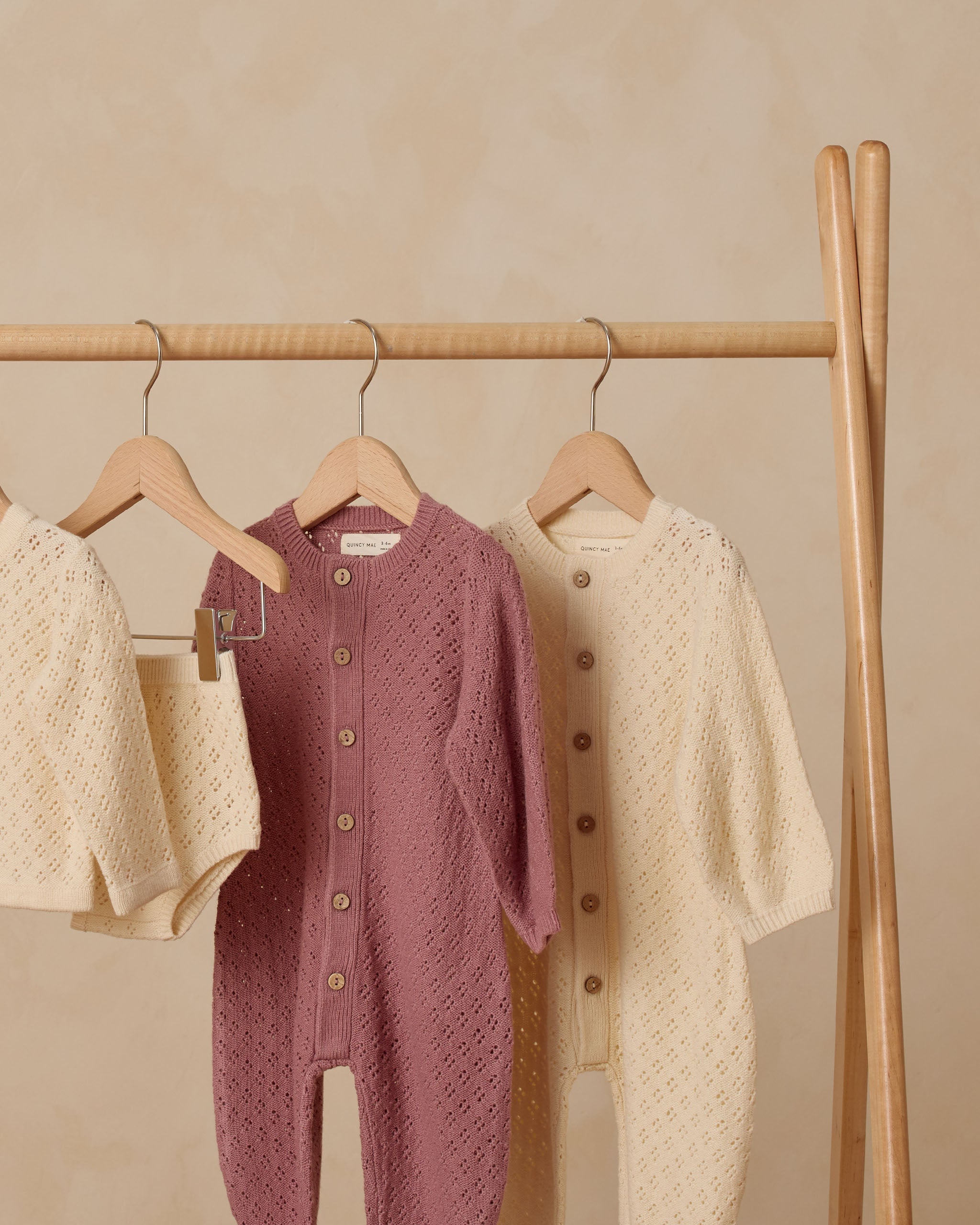 Long Sleeve Bubble Romper || Natural