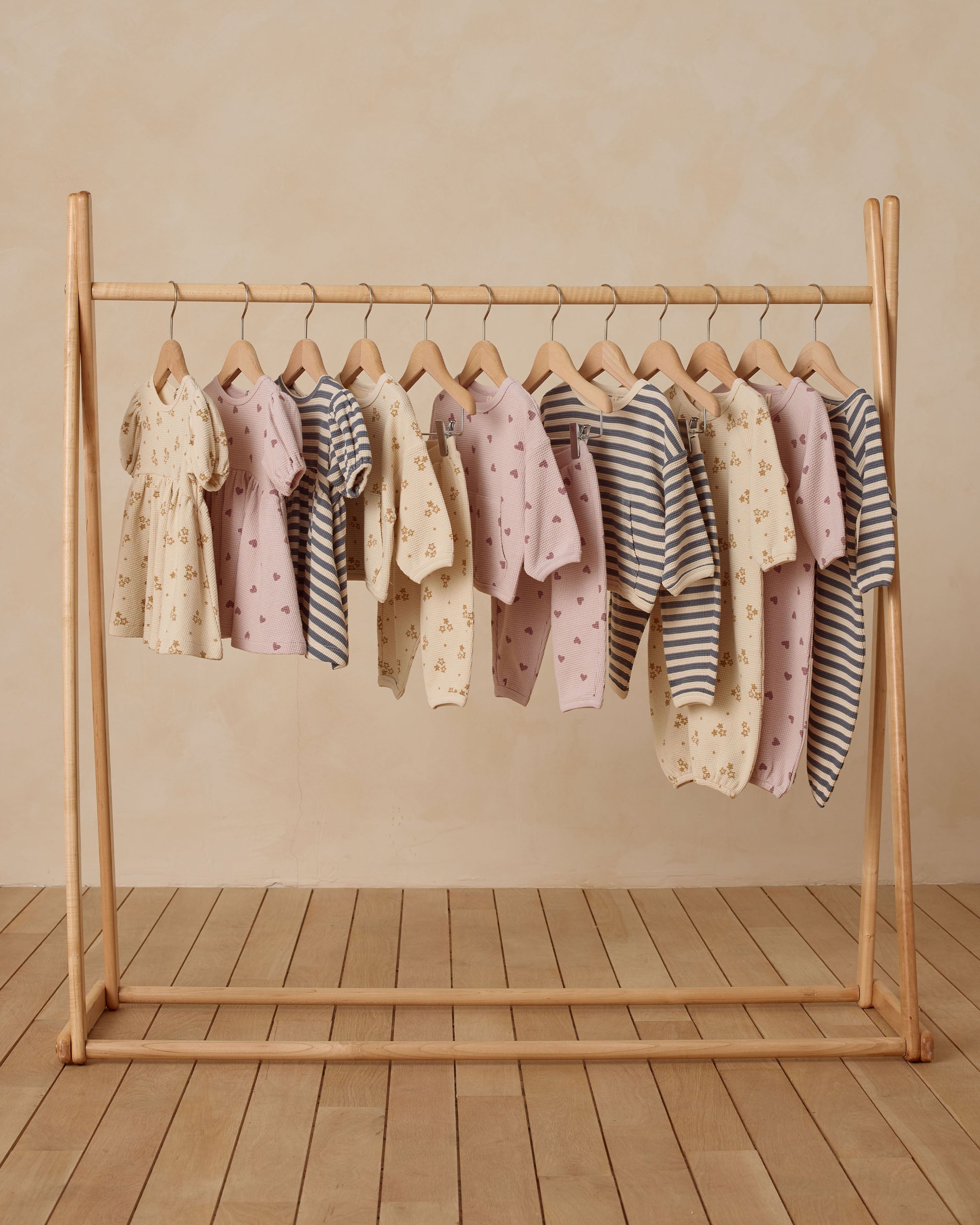 Waffle Long Sleeve Jumpsuit || Ocean Stripe