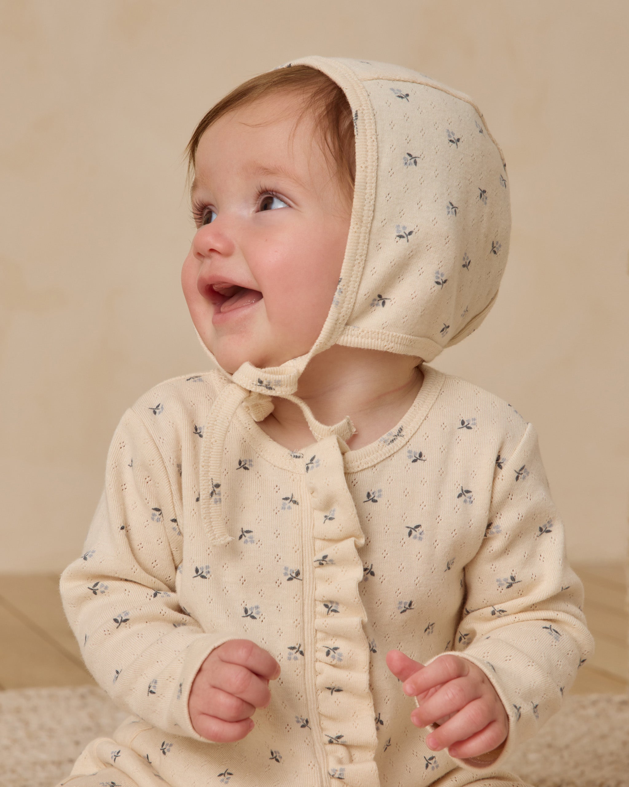 Baby Bonnet || Blue Ditsy - Rylee + Cru | Kids Clothes | Trendy Baby Clothes | Modern Infant Outfits |