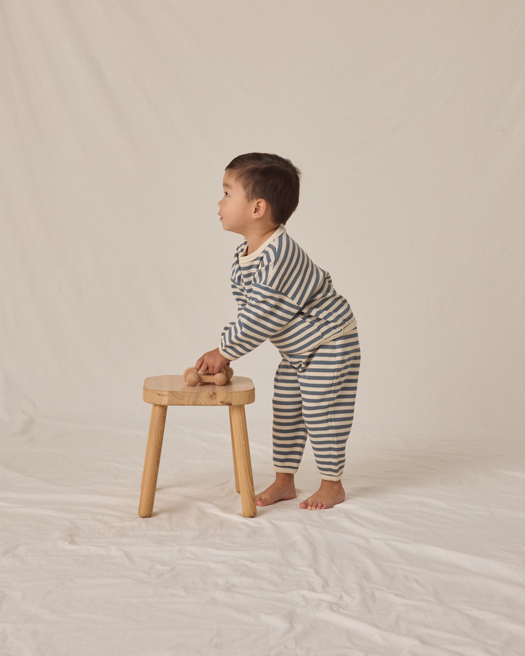 Waffle Slouch Set || Ocean Stripe - Rylee + Cru | Kids Clothes | Trendy Baby Clothes | Modern Infant Outfits |