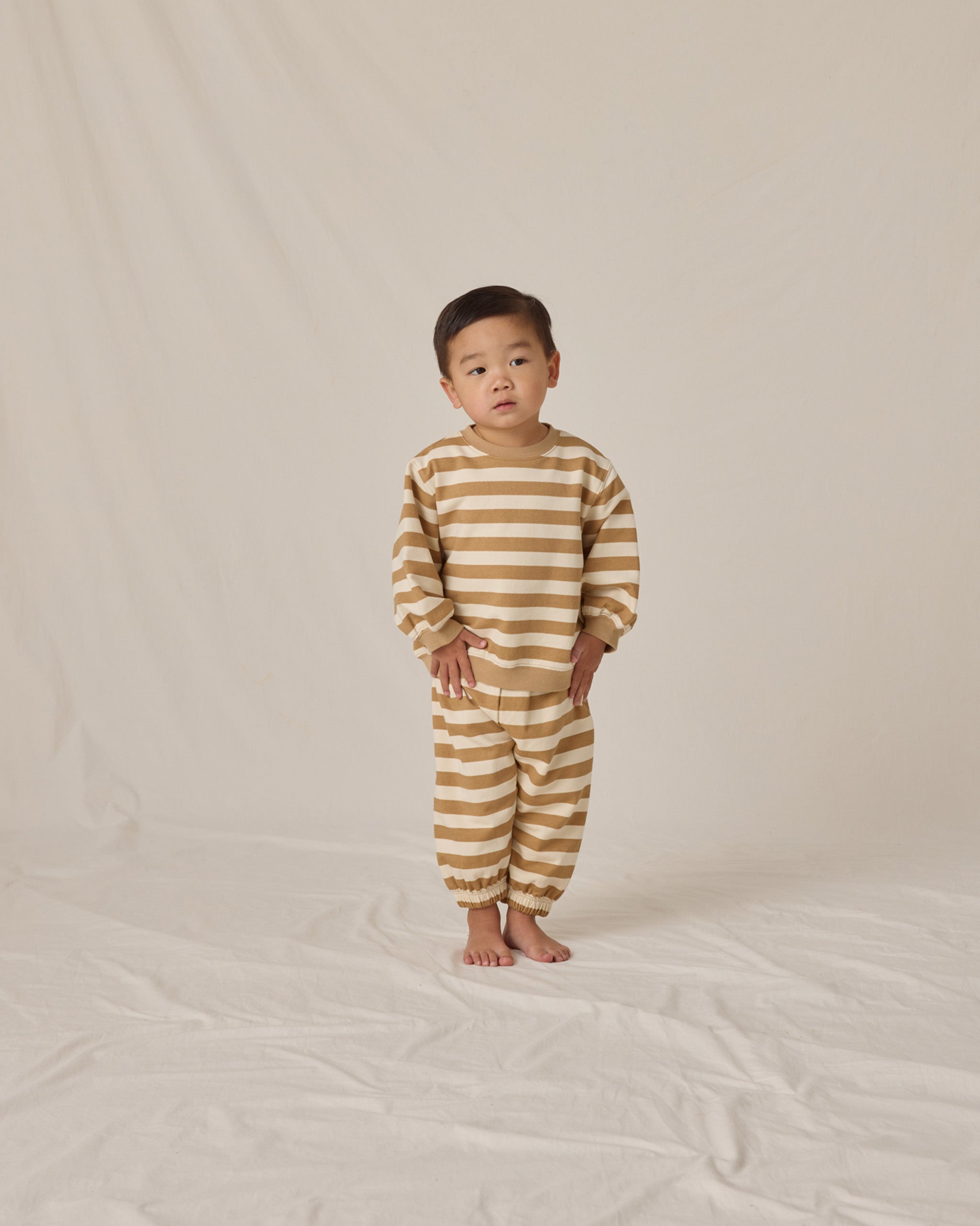 Oversized Sweatpants || Gold Stripe - Rylee + Cru | Kids Clothes | Trendy Baby Clothes | Modern Infant Outfits |