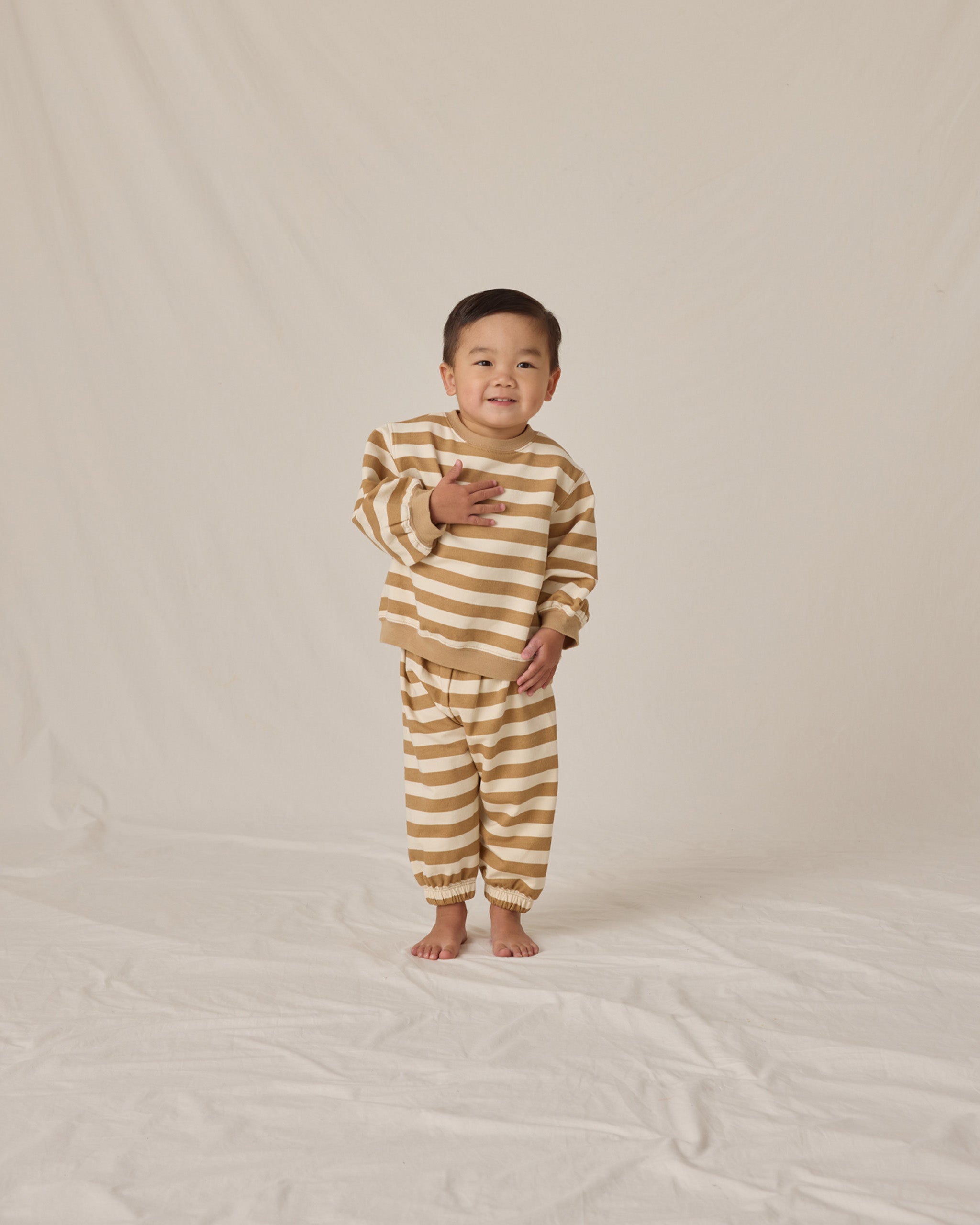 Oversized Sweatpants || Gold Stripe - Rylee + Cru | Kids Clothes | Trendy Baby Clothes | Modern Infant Outfits |