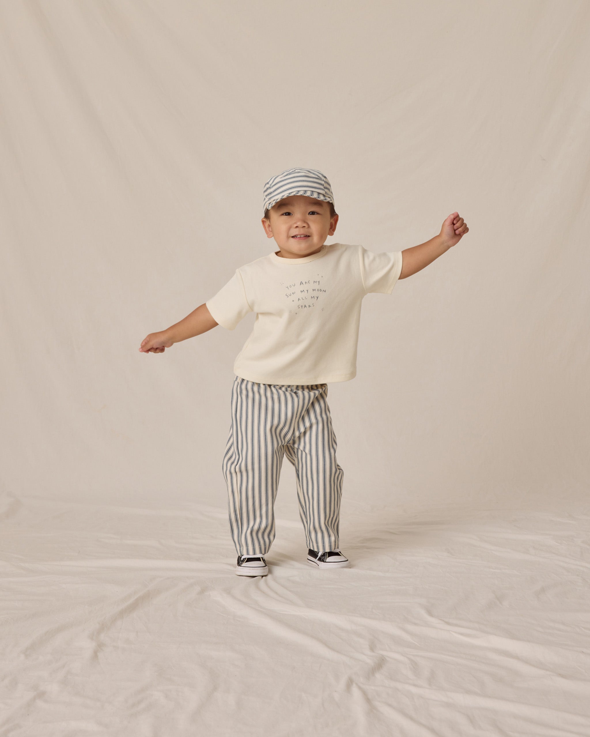 Baby Cap || Ocean Pinstripe - Rylee + Cru | Kids Clothes | Trendy Baby Clothes | Modern Infant Outfits |