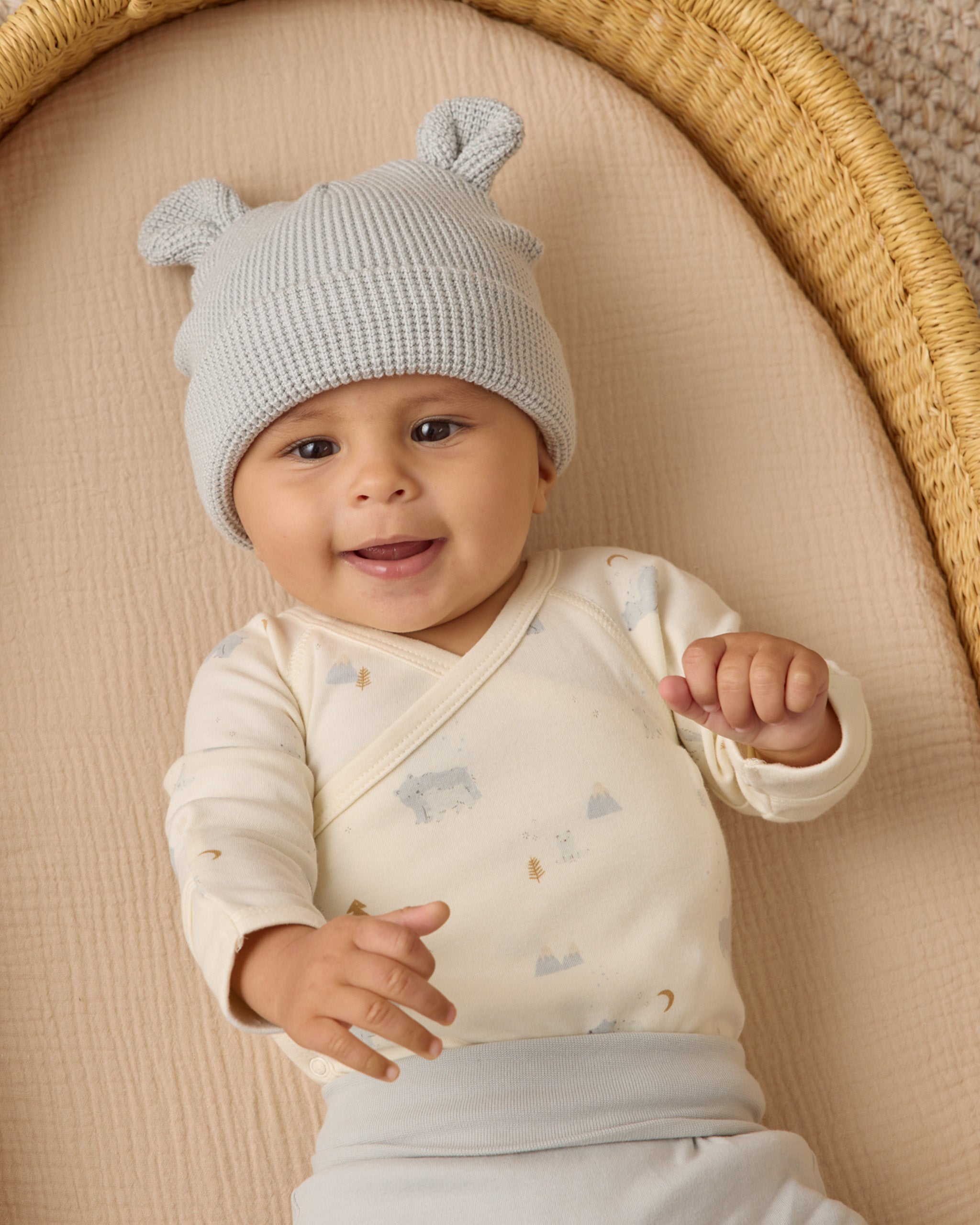 Baby Bear Beanie || Ice Blue - Rylee + Cru | Kids Clothes | Trendy Baby Clothes | Modern Infant Outfits |
