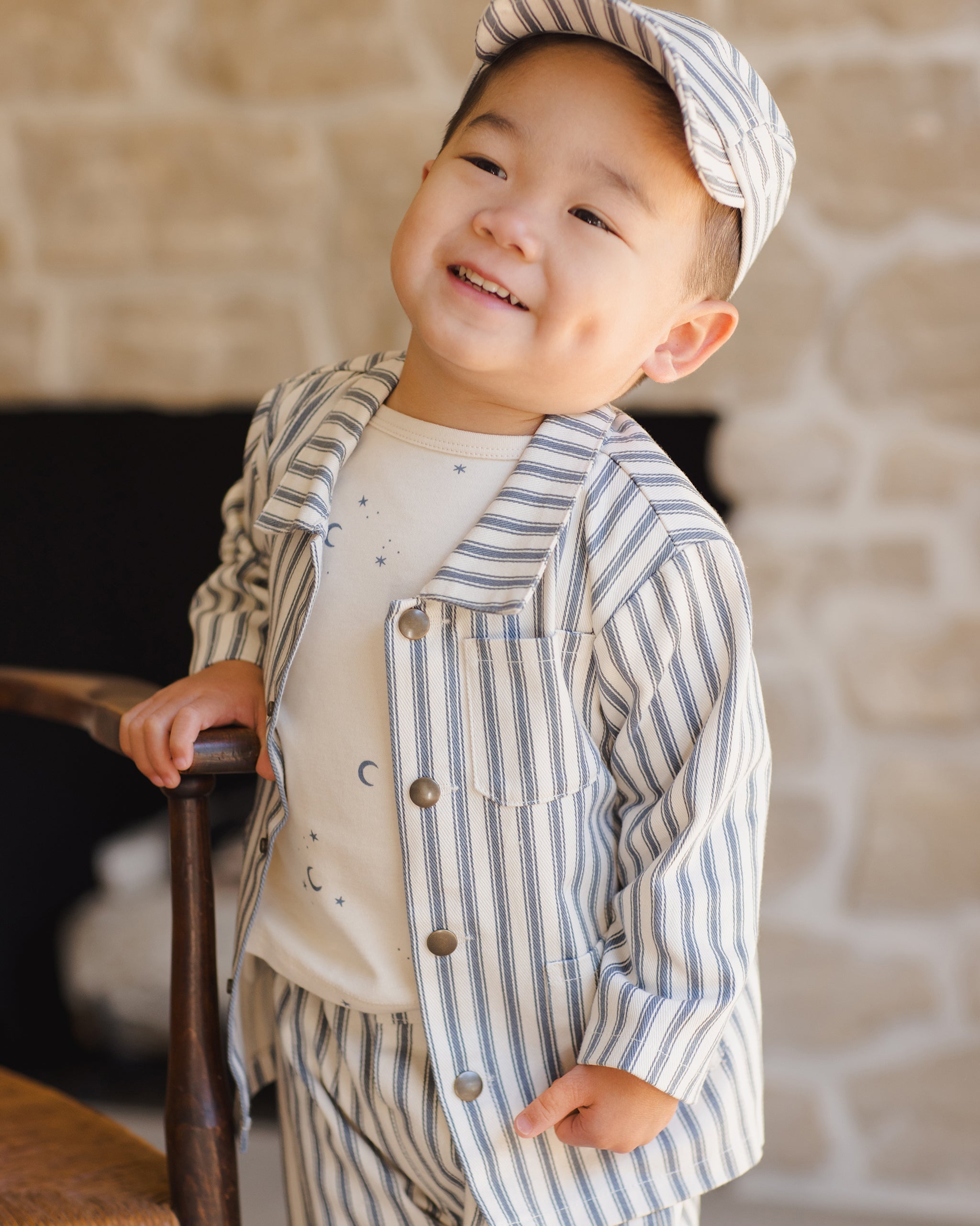 Baby Cap || Ocean Pinstripe