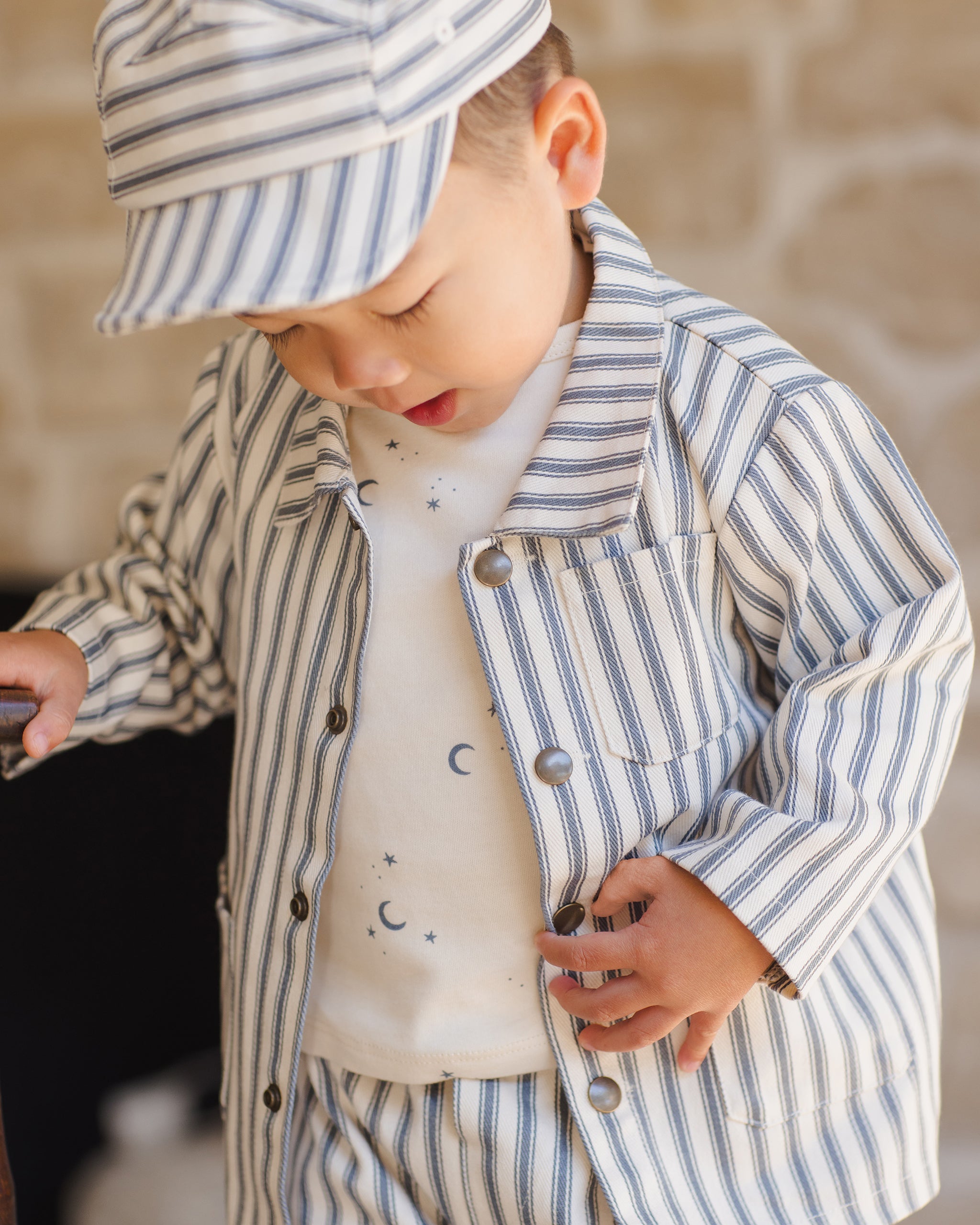 Utility Jacket || Ocean Pinstripe