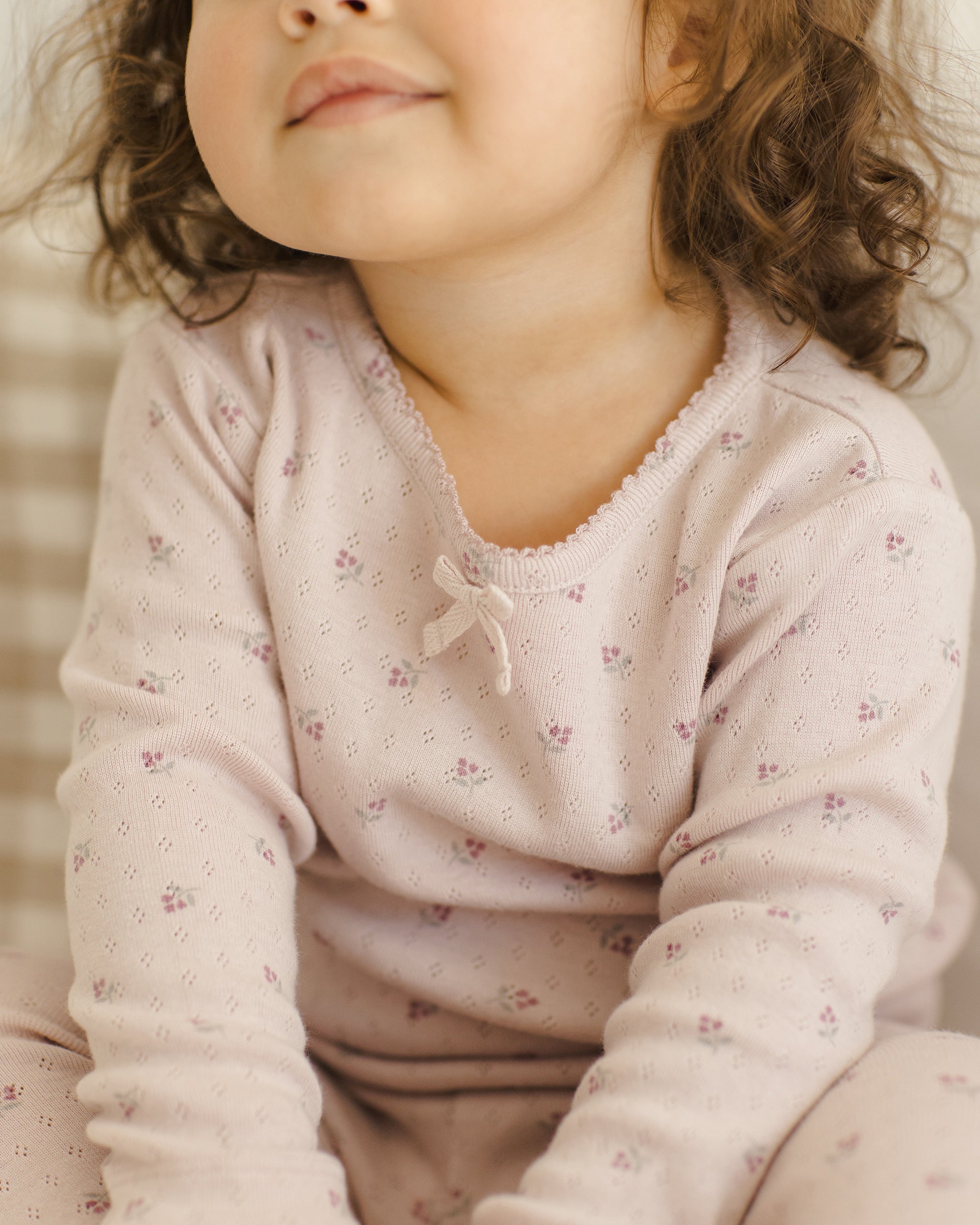 Pointelle Long Sleeve Tee + Legging || Lilac Ditsy