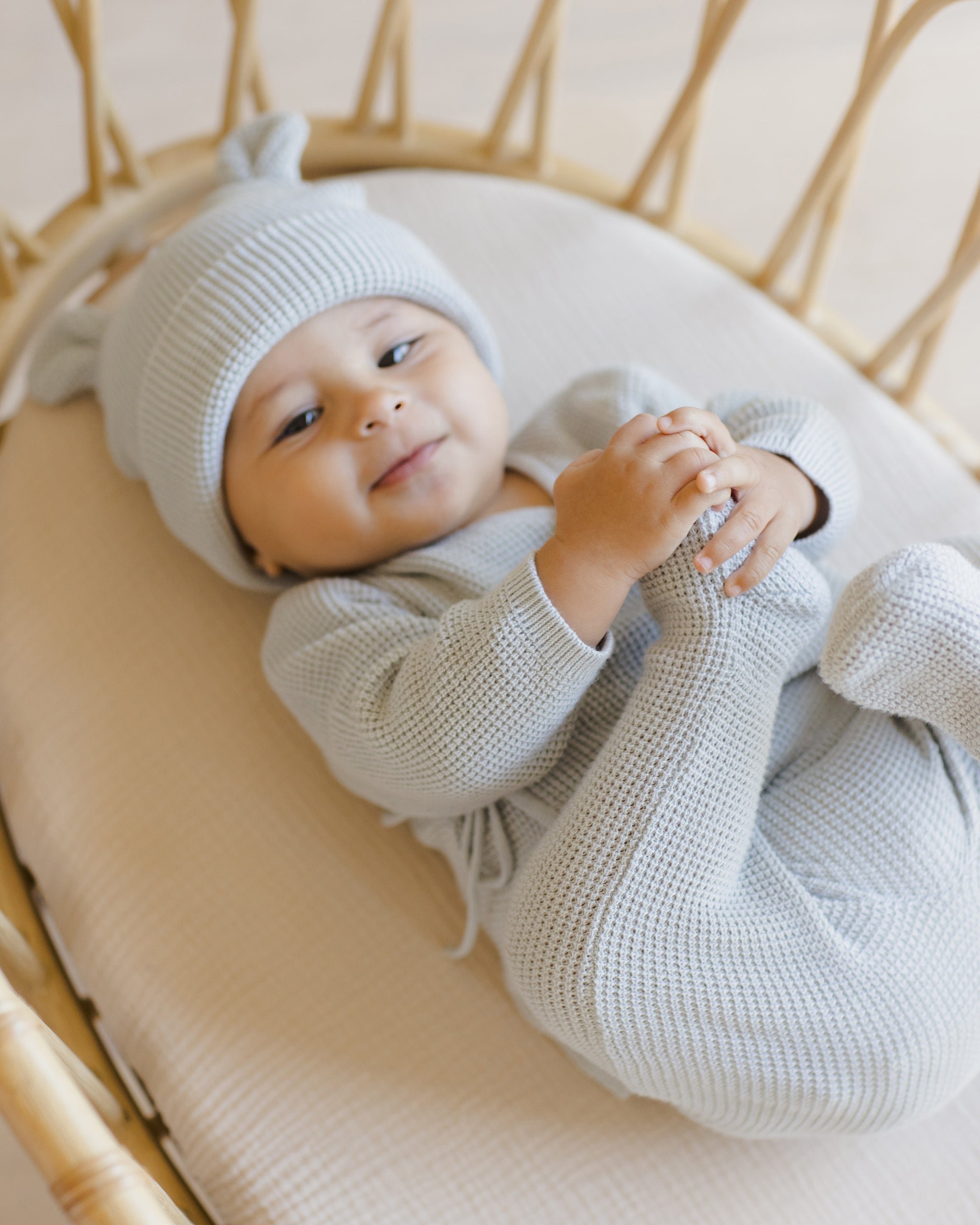 Baby Bear Beanie || Ice Blue