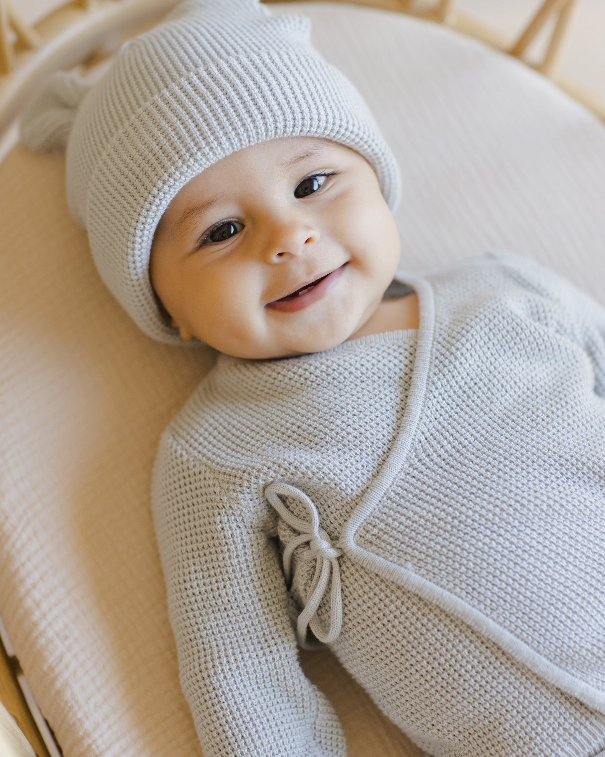 Baby Bear Beanie || Ice Blue