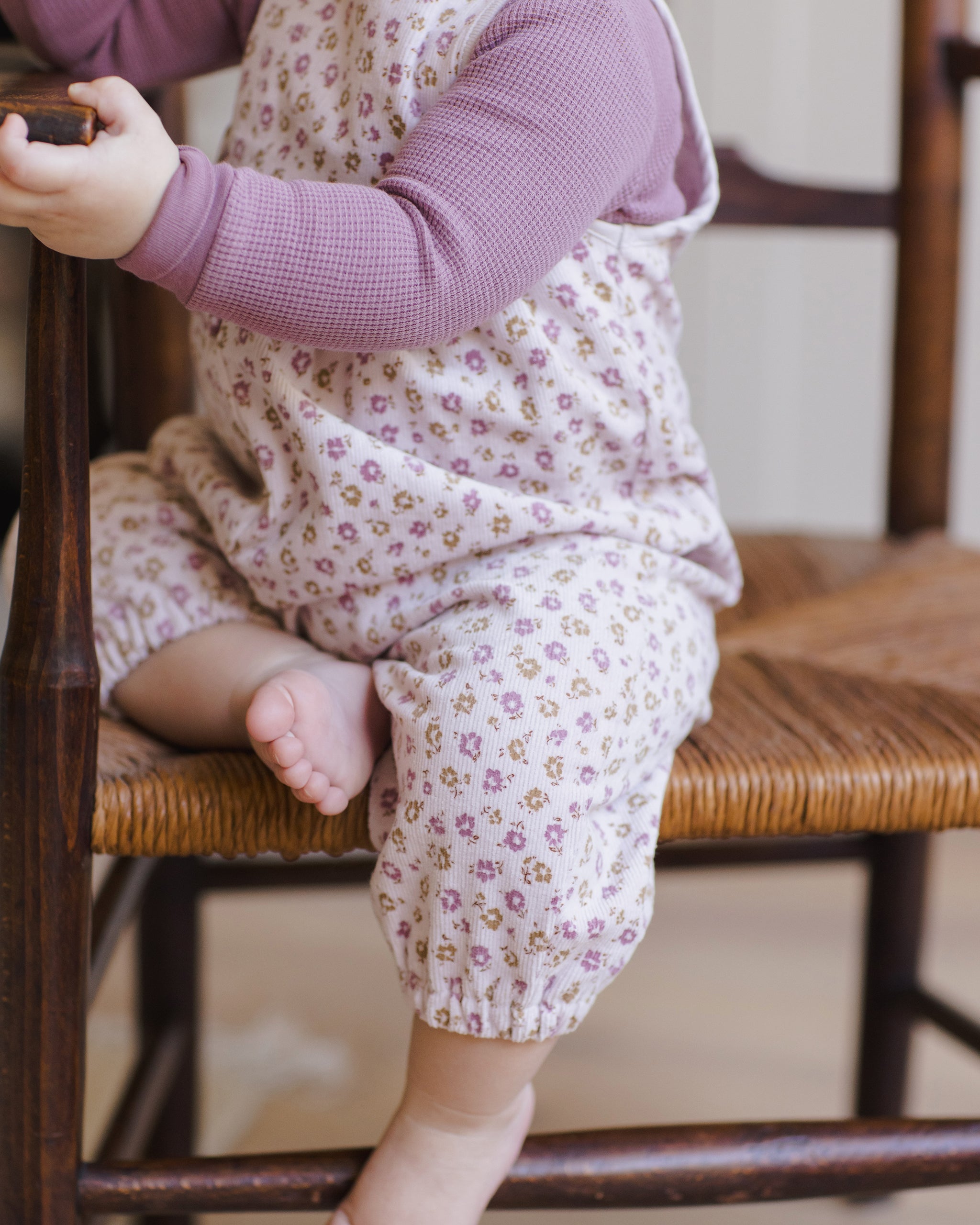 Waffle Long Sleeve Bodysuit || Mulberry