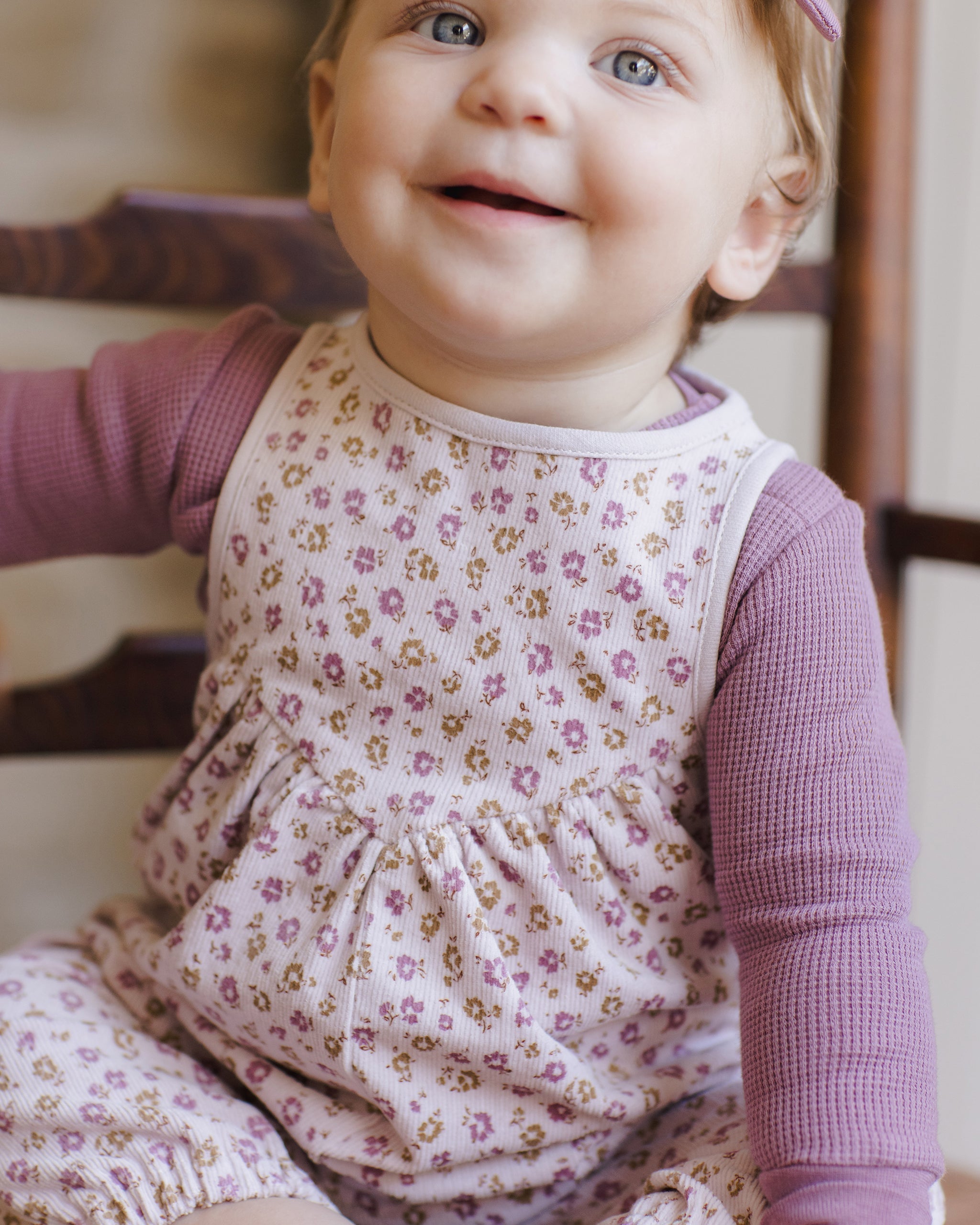 Waffle Long Sleeve Bodysuit || Mulberry