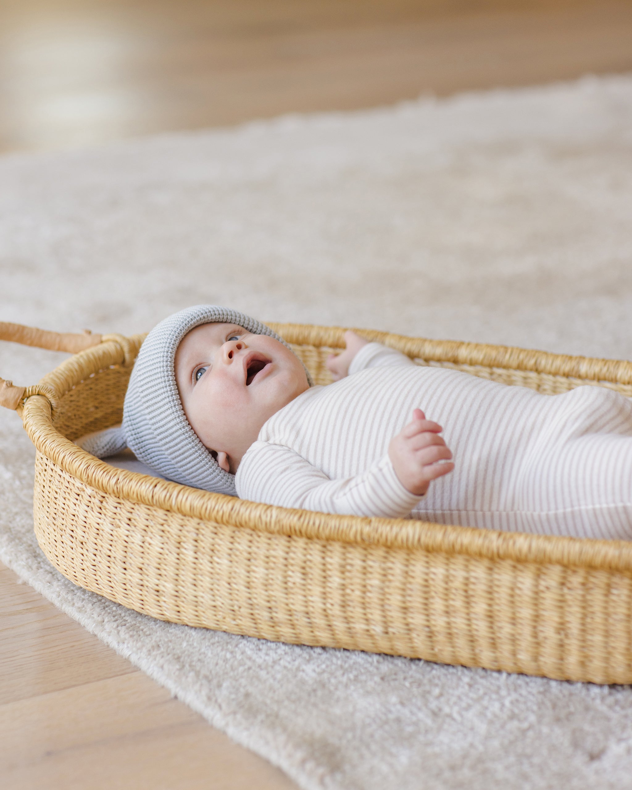 Baby Bear Beanie || Ice Blue