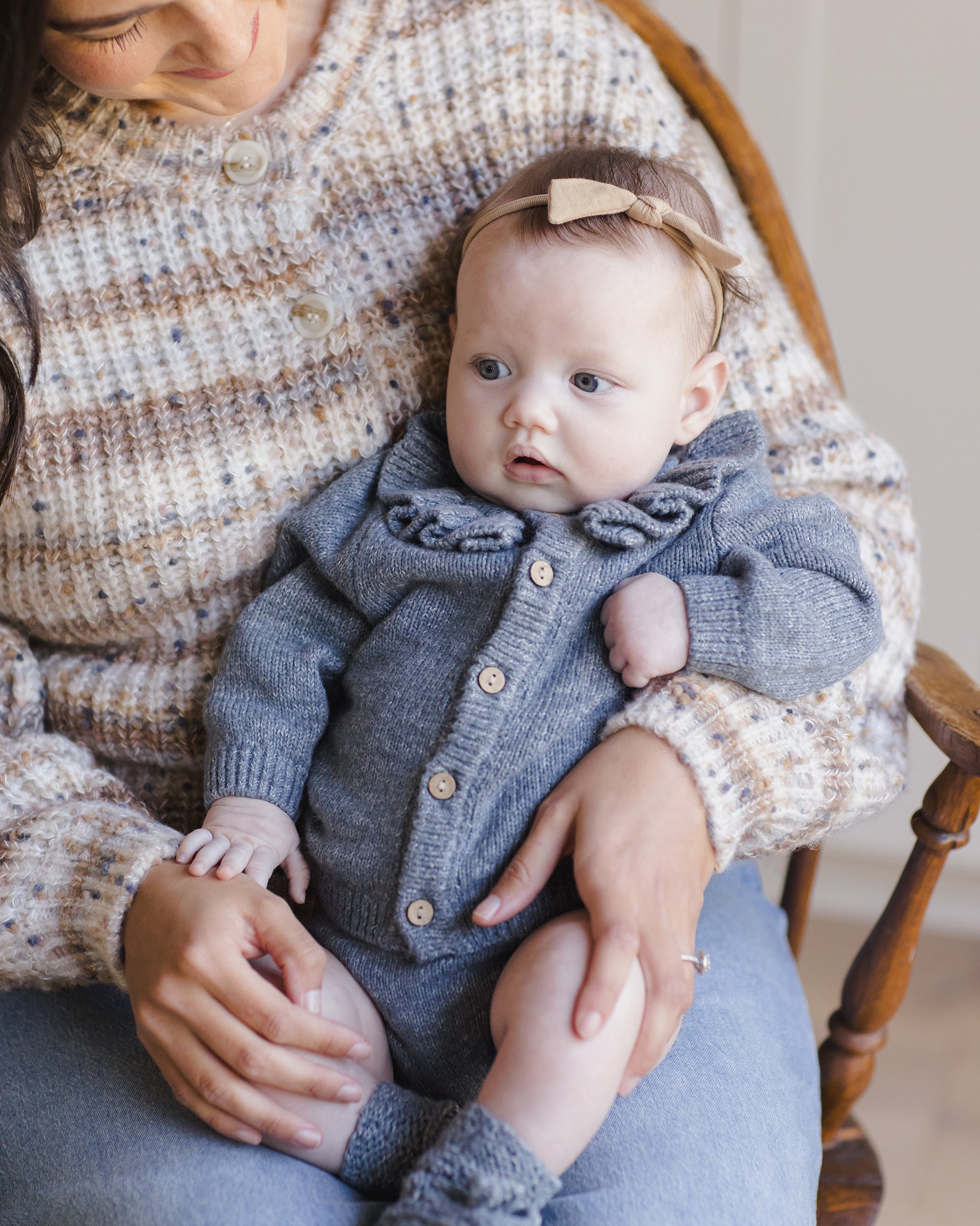Ruffle Collar Cardigan || Ocean