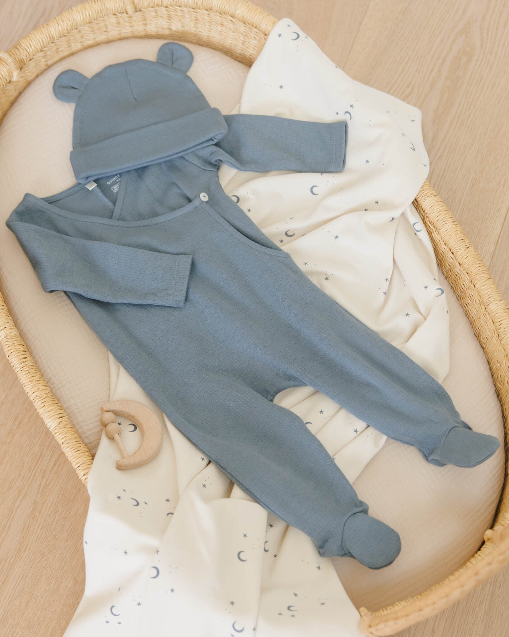 Pointelle Wrap Footie || Ocean