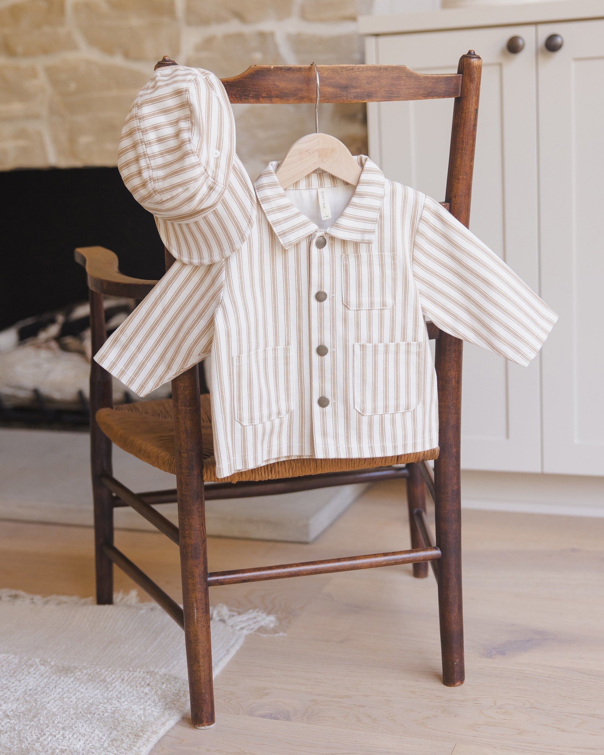 Utility Jacket || Gold Pinstripe