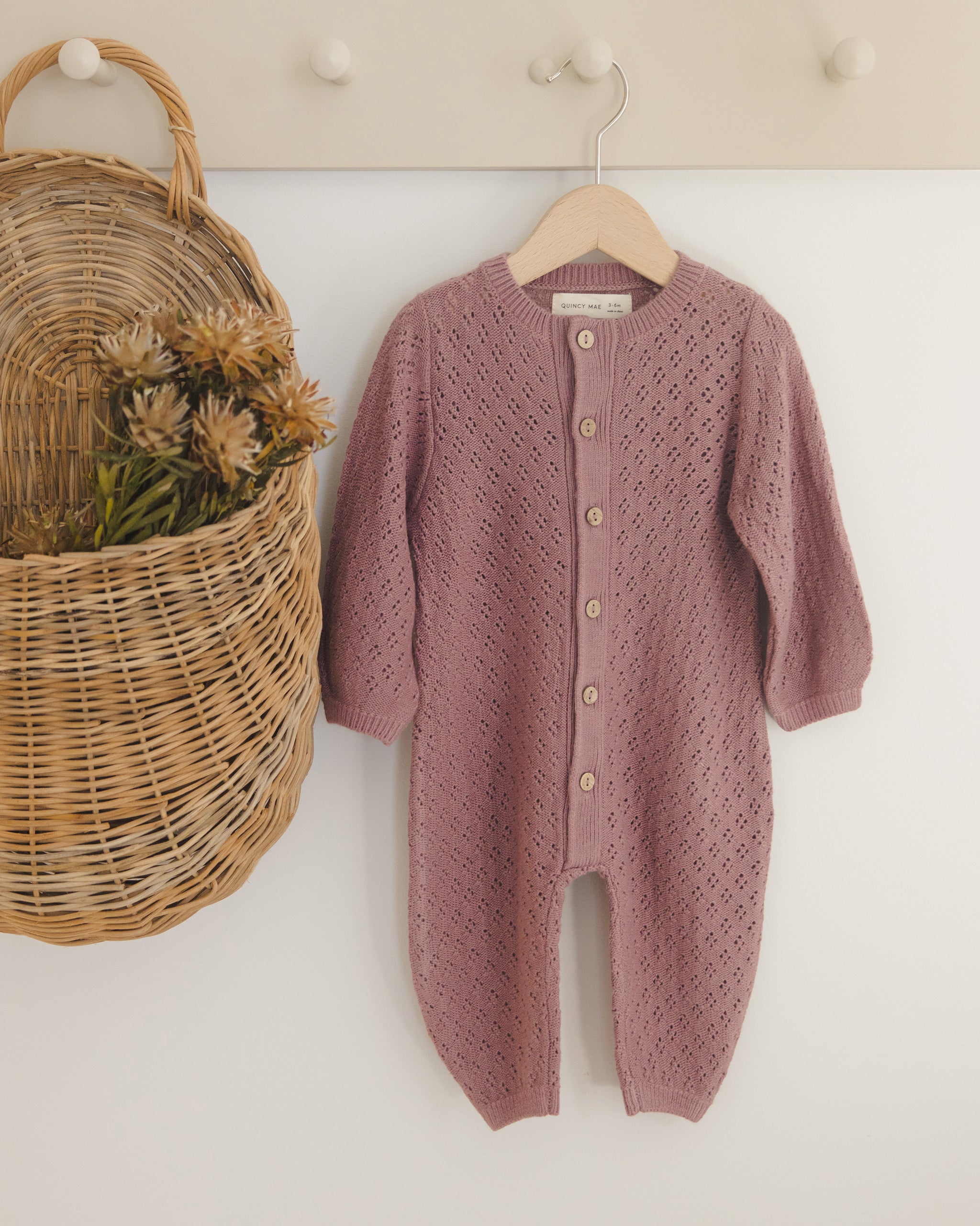 Long Sleeve Bubble Romper || Mulberry