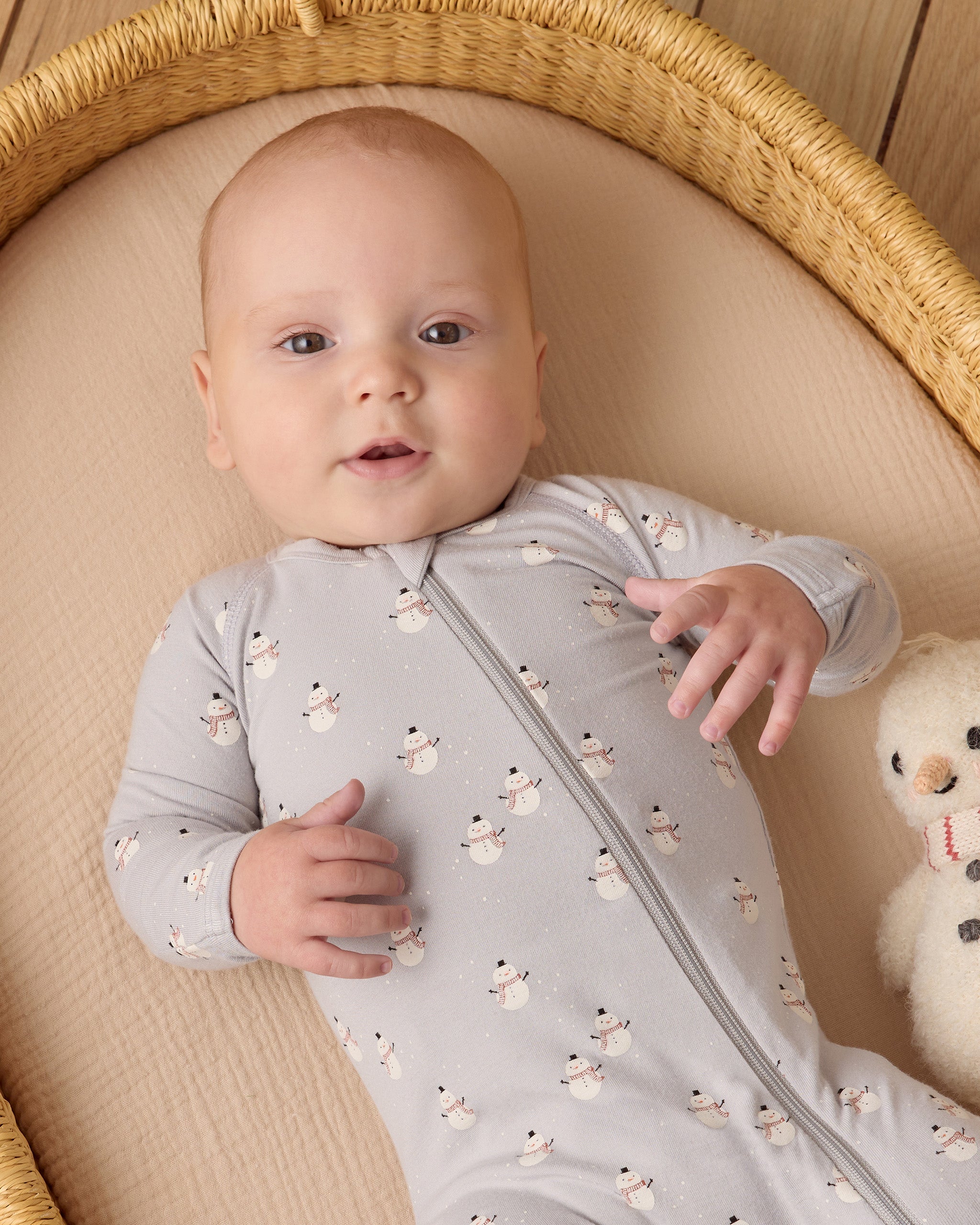 Bamboo Zip Footie || Snowmen