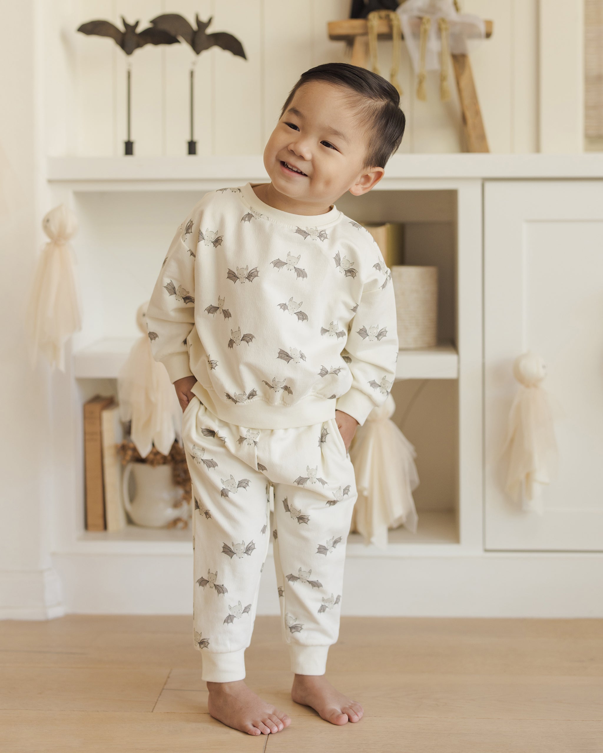 Relaxed Fleece Sweatpant || Bats - Rylee + Cru | Kids Clothes | Trendy Baby Clothes | Modern Infant Outfits |
