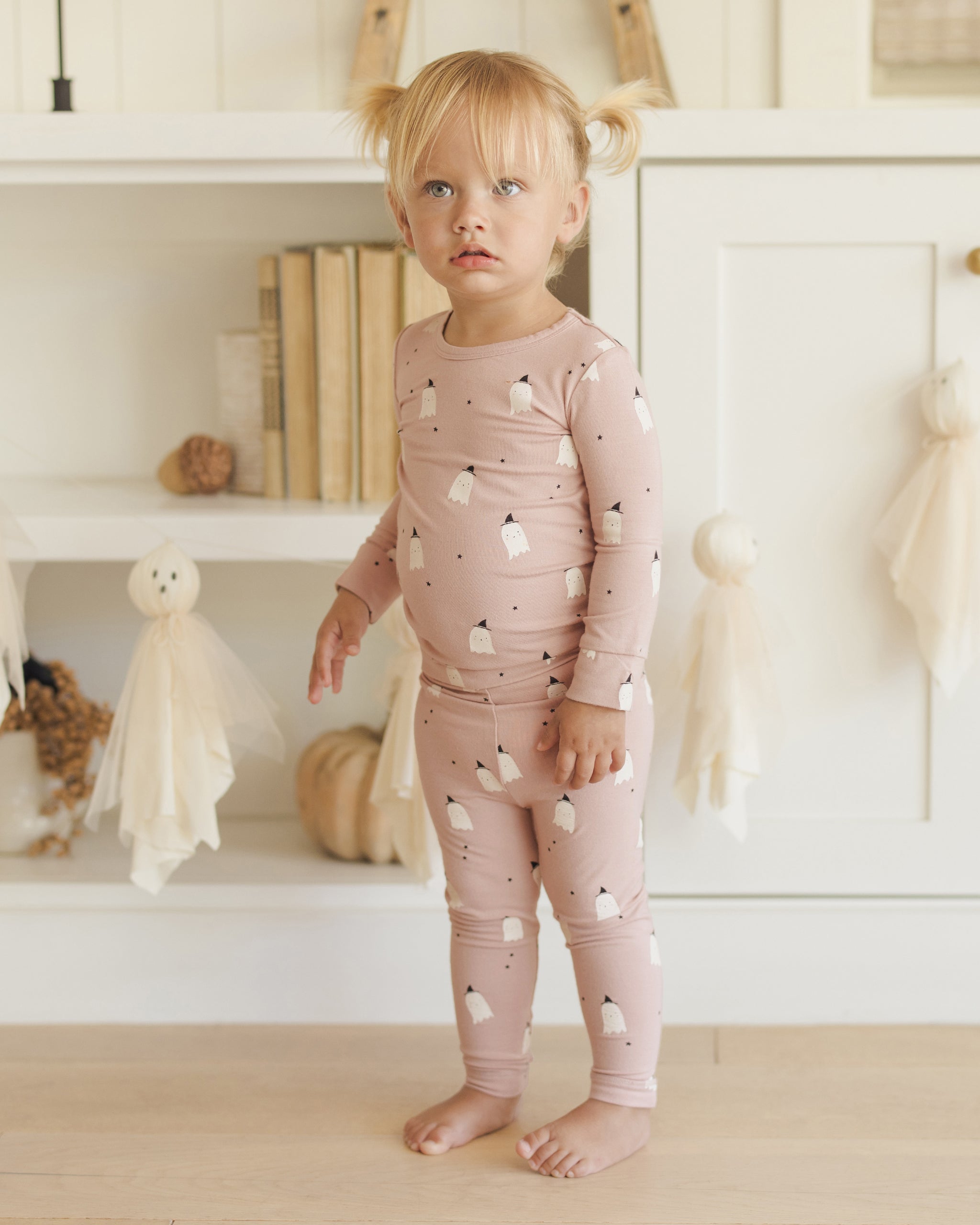 Bamboo Pajama Set || Pink Ghosts - Rylee + Cru | Kids Clothes | Trendy Baby Clothes | Modern Infant Outfits |