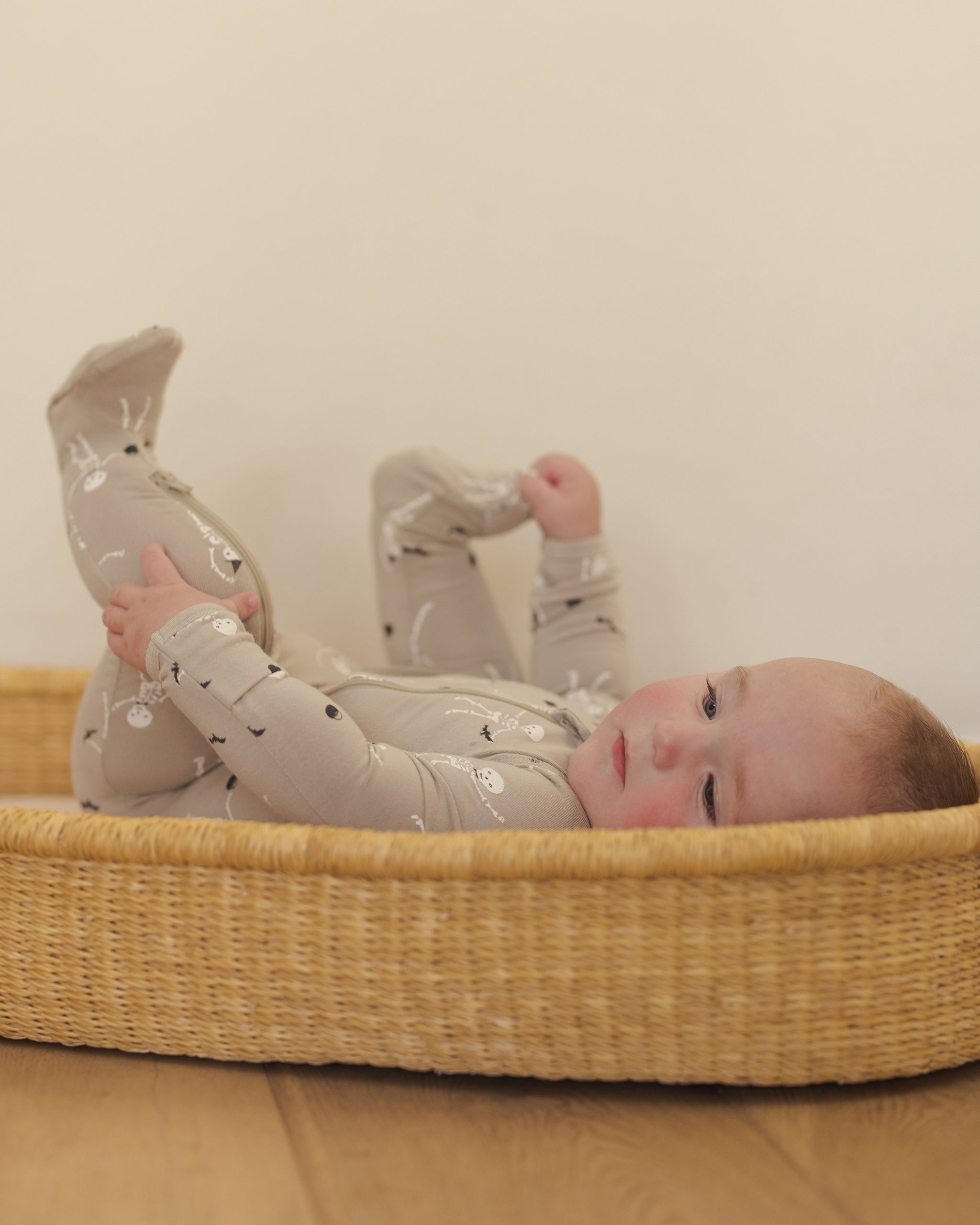 Bamboo Zip Footie || Skeletons - Rylee + Cru | Kids Clothes | Trendy Baby Clothes | Modern Infant Outfits |