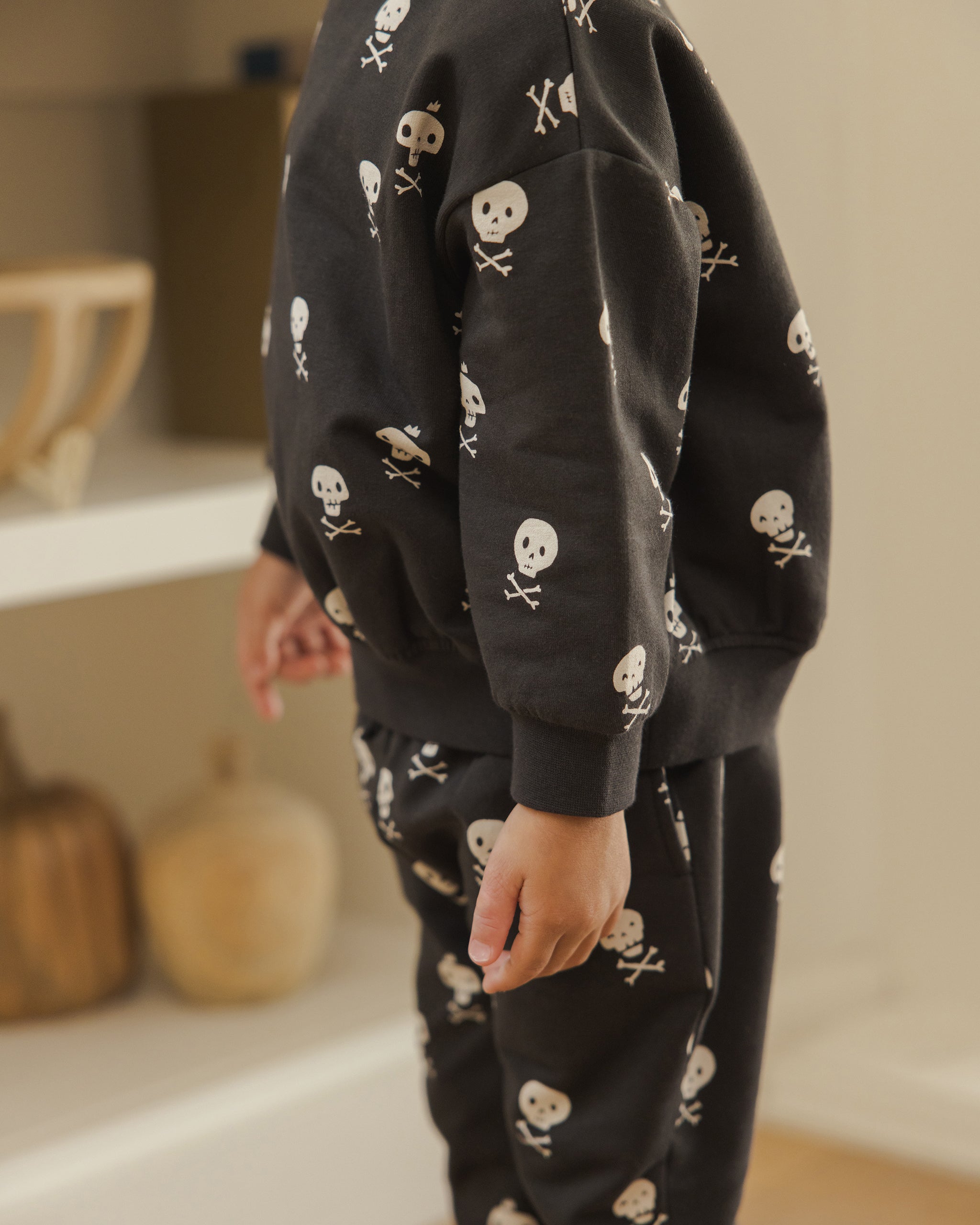 Relaxed Fleece Sweatpant || Crossbones - Rylee + Cru | Kids Clothes | Trendy Baby Clothes | Modern Infant Outfits |