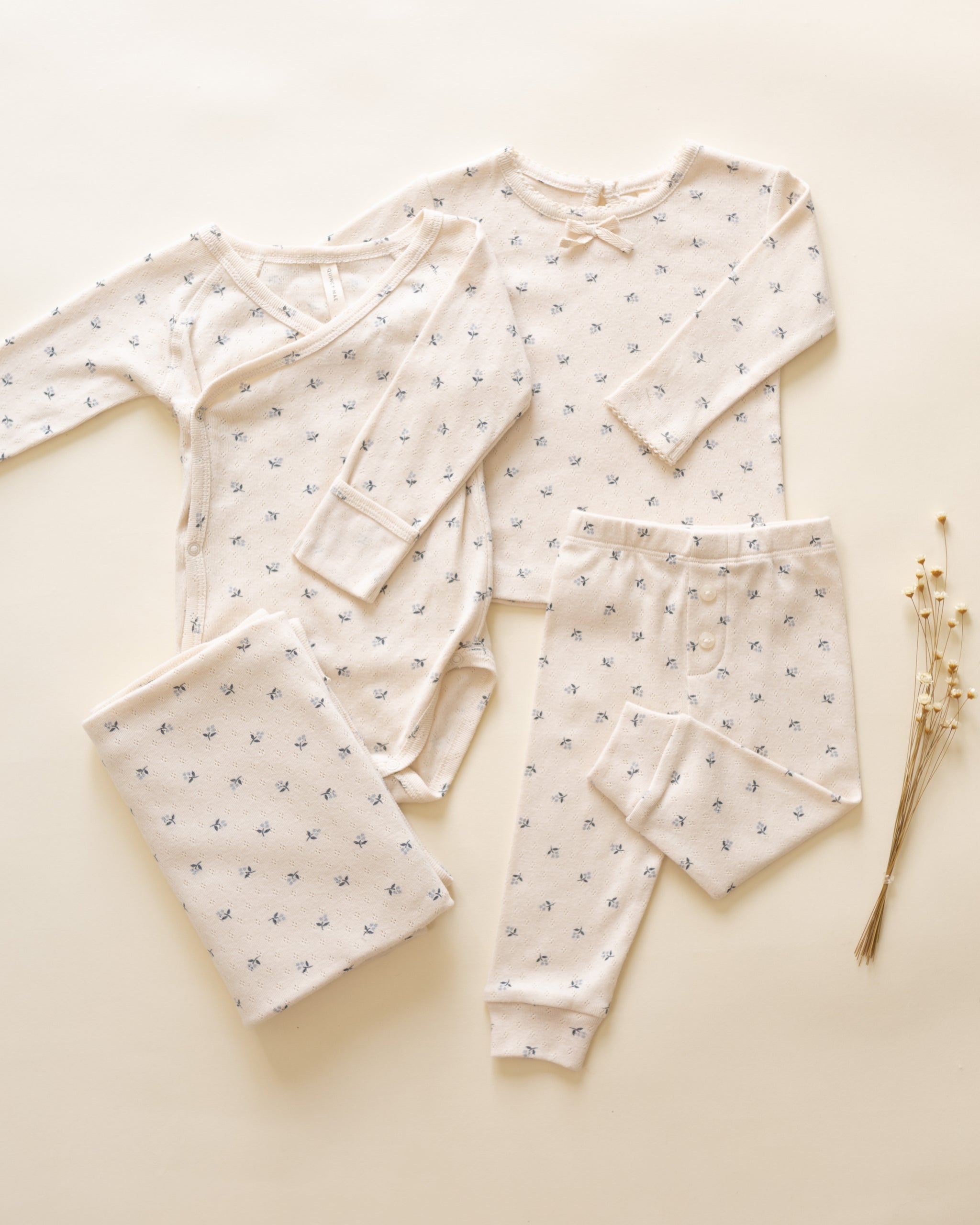 Side Snap Bodysuit || Blue Ditsy