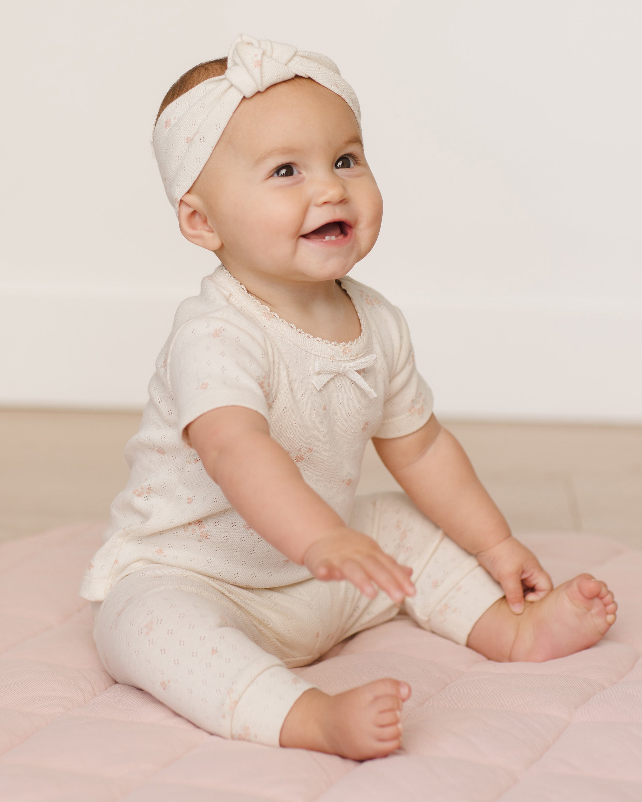 Pointelle Tee + Legging || Pink Ditsy