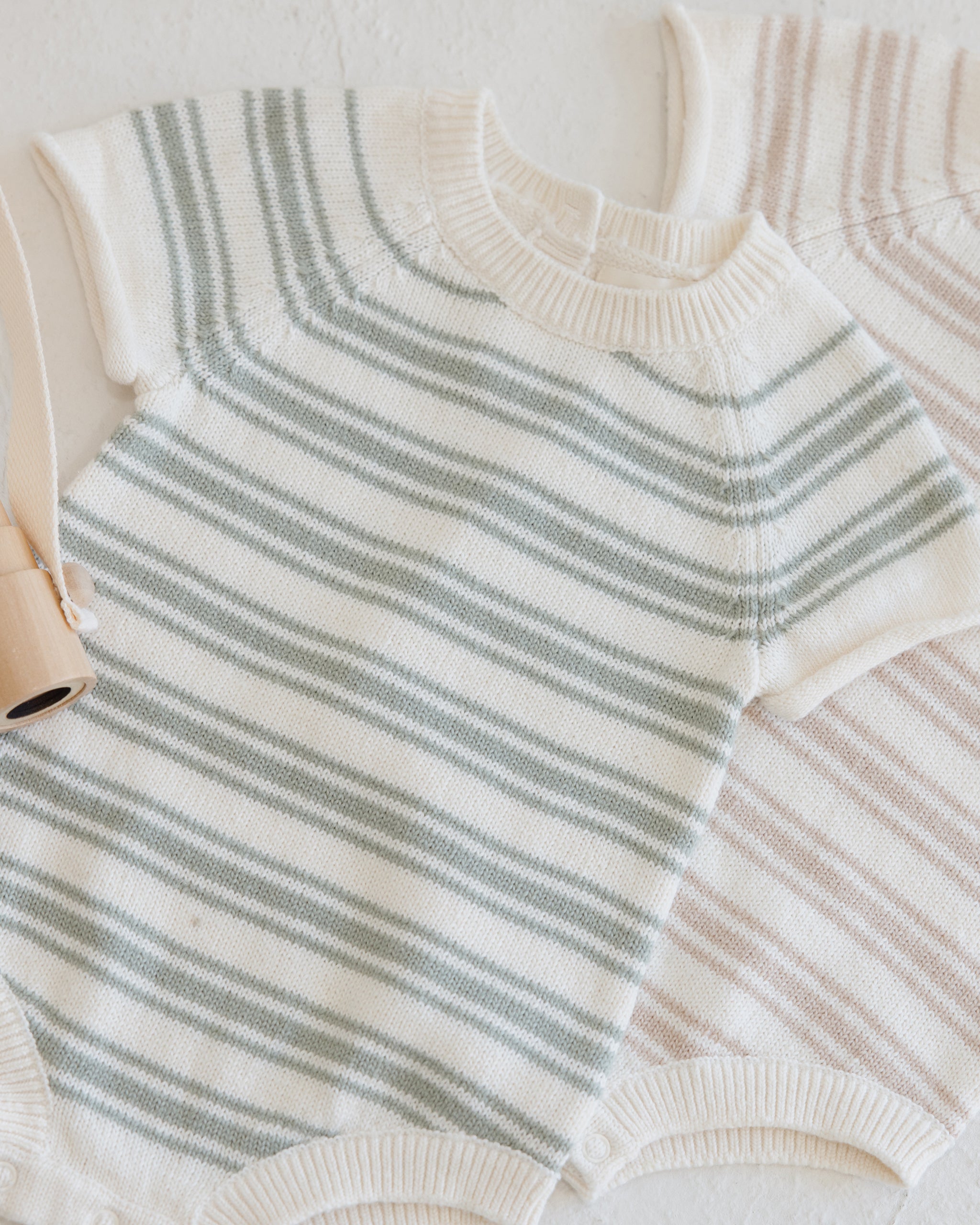Rowan Romper || Oat Knit Stripe