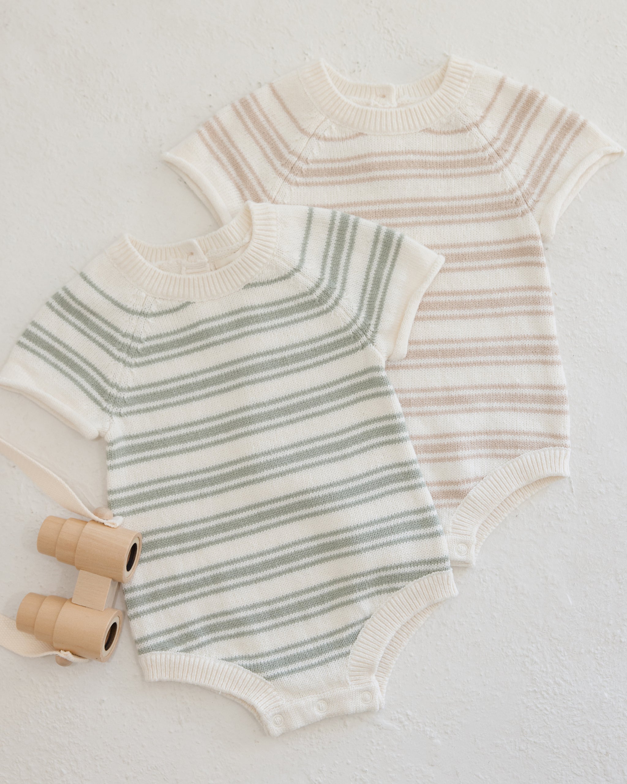 Rowan Romper || Oat Knit Stripe