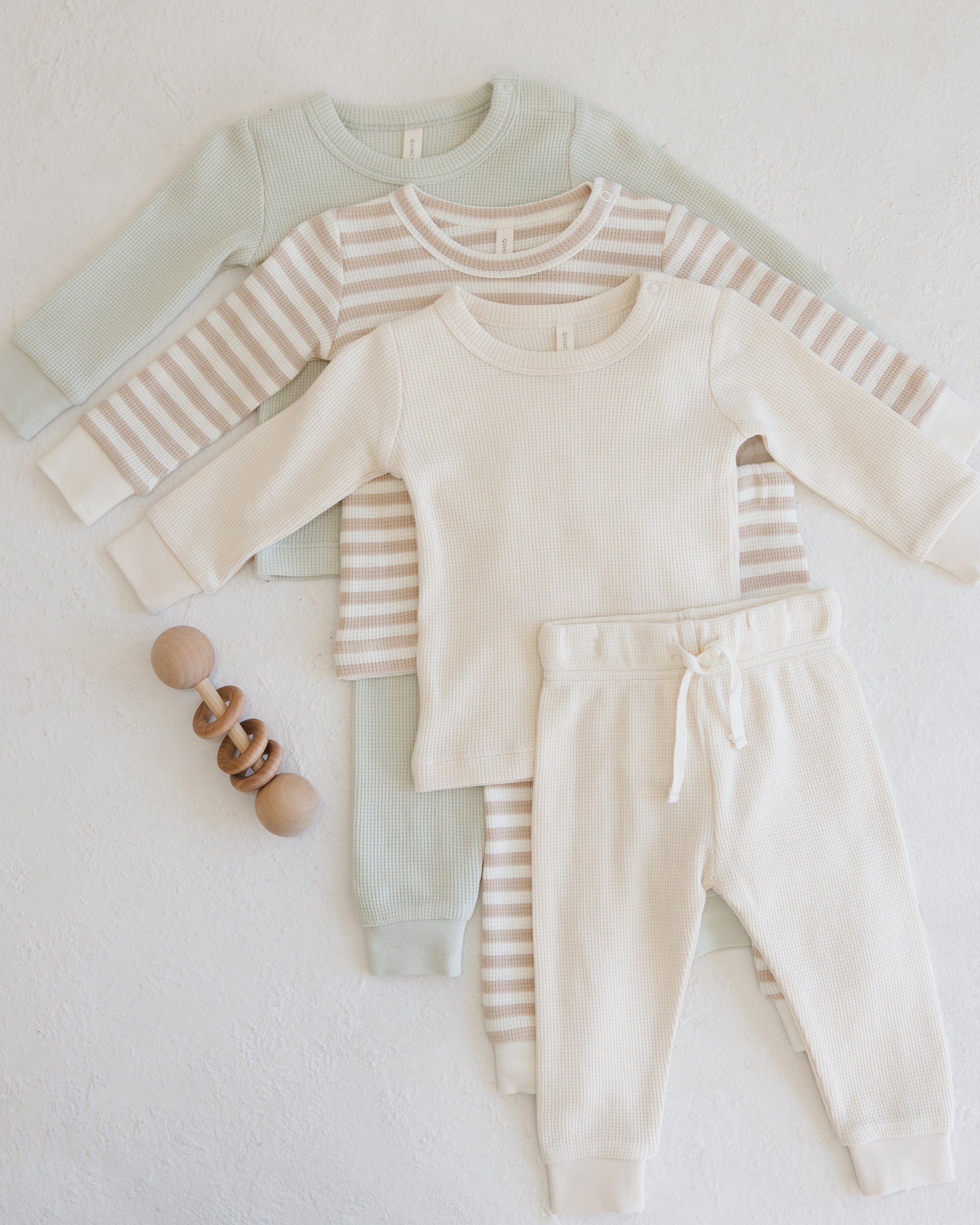 Waffle Top + Pant Set || Natural