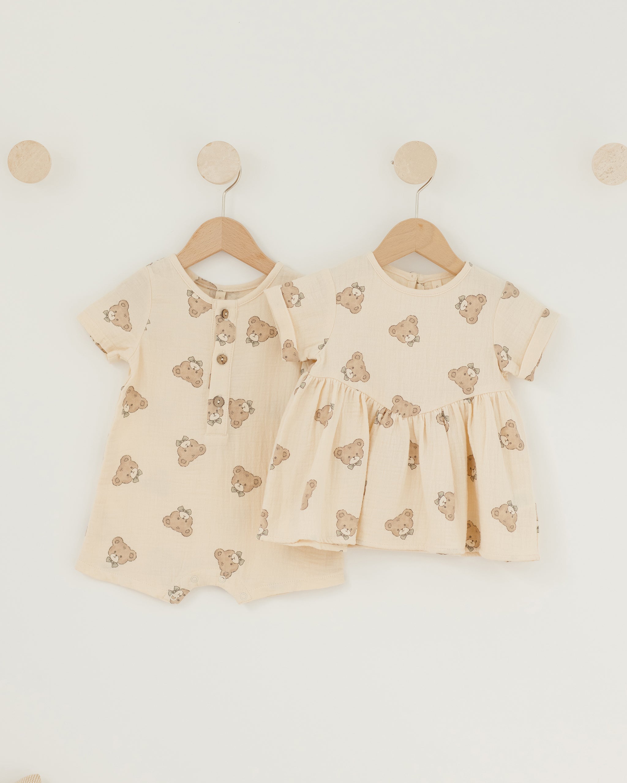 Short Sleeve Woven Romper || Teddy