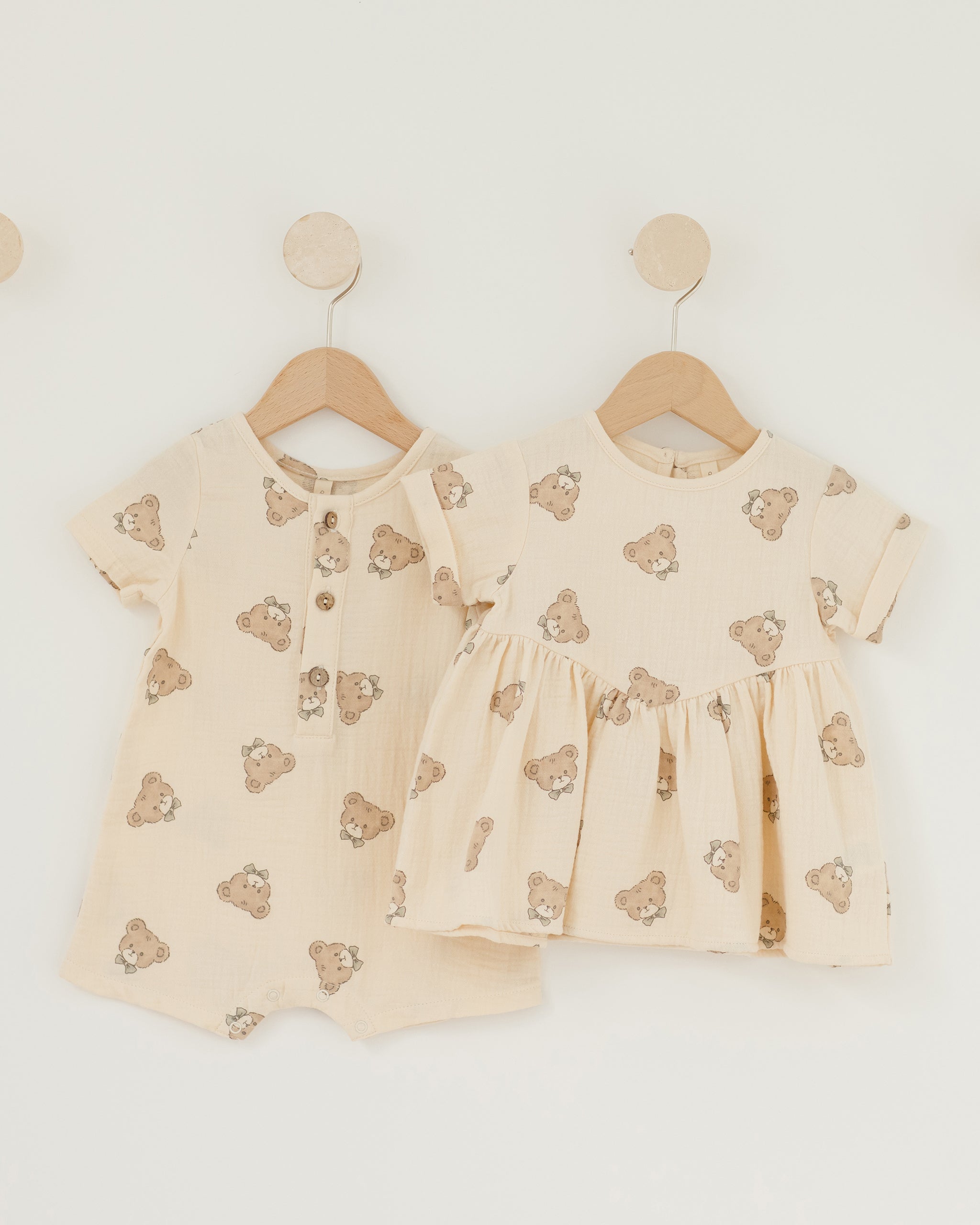 Short Sleeve Woven Romper || Teddy